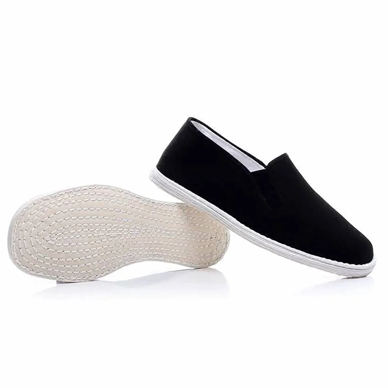 Unisex stare buty z tkaniny pekińskiej, Ręcznie robione, tradycyjne chińskie buty wsuwane, oddychające, bawełniane, czarne płócienne podeszwy, dla mężczyzn/kobiet buty do sztuk walki Kung Fu Tai Chi