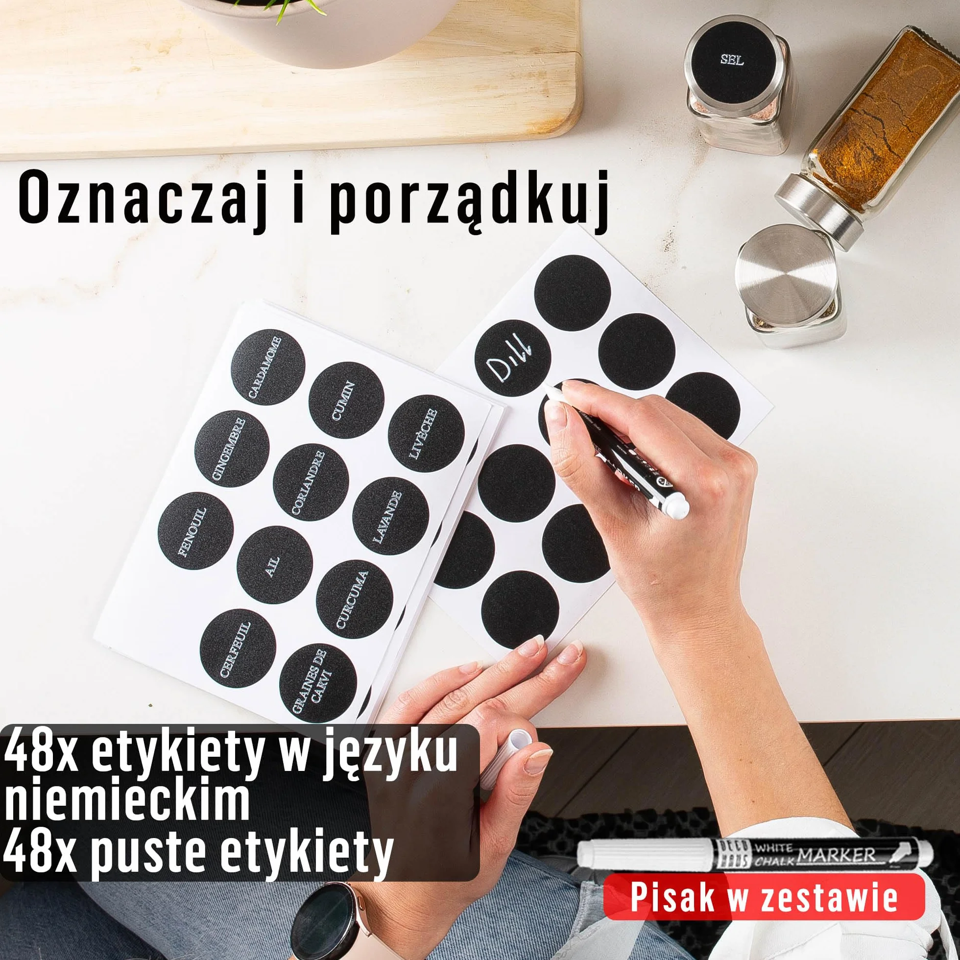 Deco haus Stojak na Przyprawy 3-poziomowy Metalowy Organizer Kuchenny 24 Słoiczki Czarny