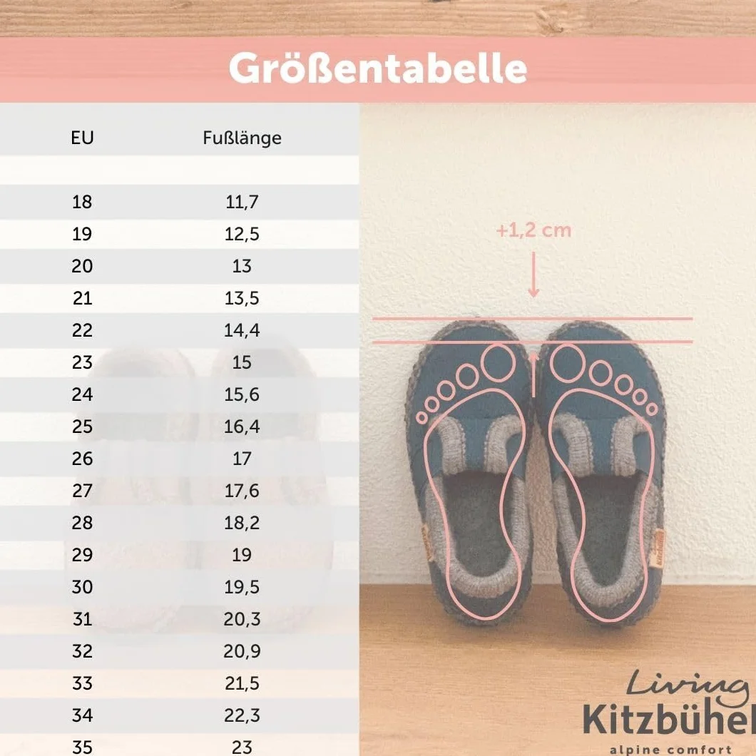 Living Kitzbühel Miękkie kapcie dziecięce Sigi w paski, oddychające buty do raczkowania z bawełnianą frotteą, antypoślizgowe, letnie buty do nauki chodzenia, ręcznie wykonane w Europie, granatowe, 20