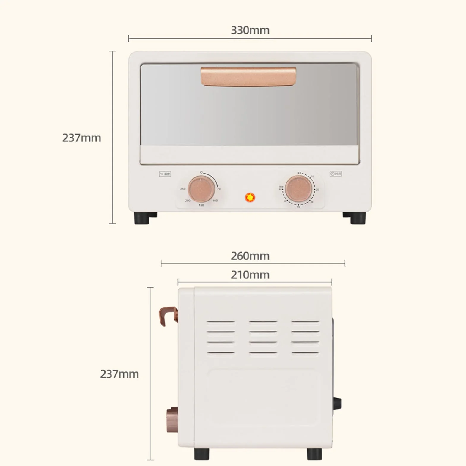 Mini piekarnik elektryczny 800W 15L 70-250℃ dwuwarstwowy do użytku domowego