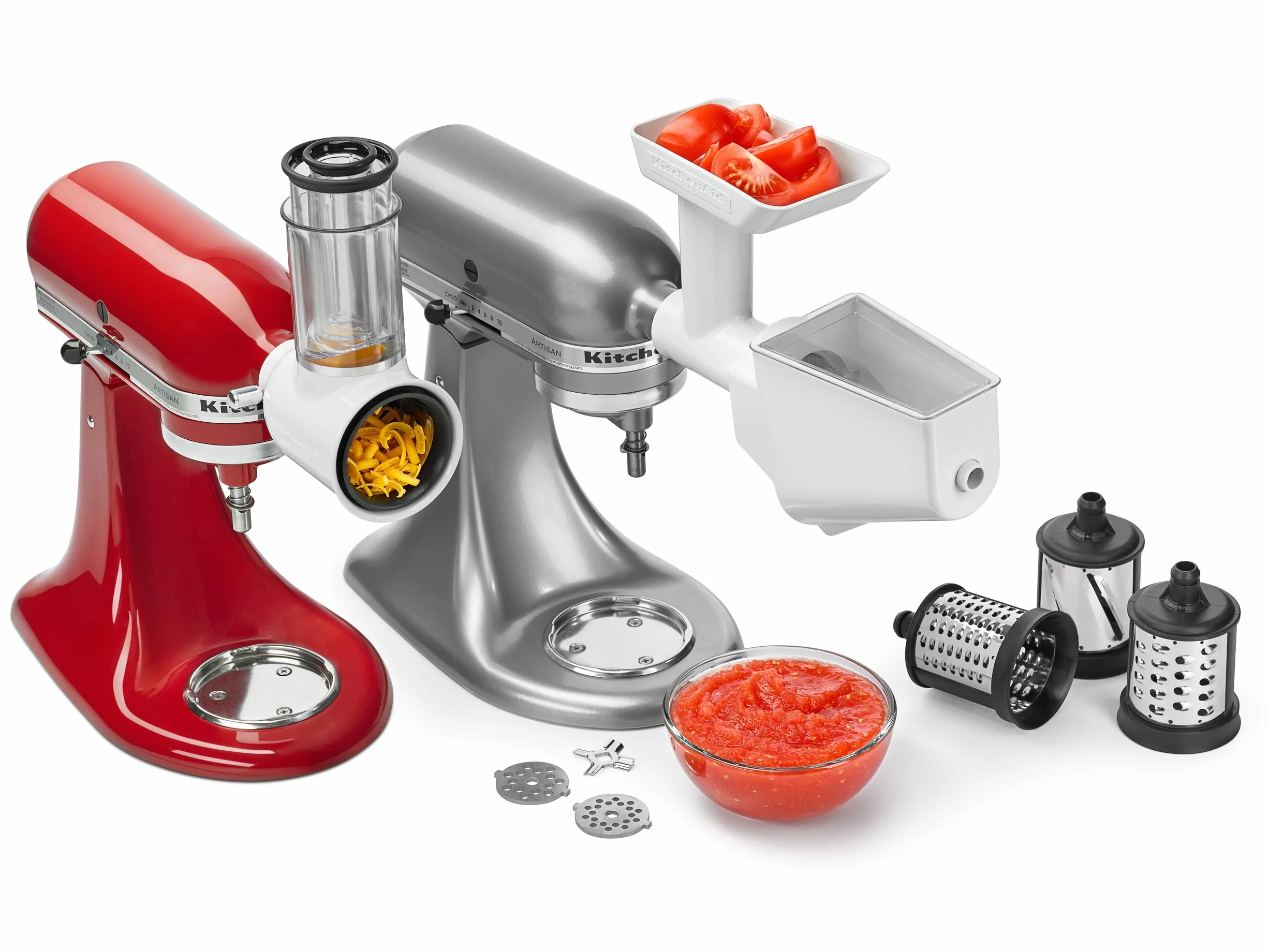 KitchenAid 5KSMFPPC sitko do owoców, warzyw, młynek do żywności i krajalnica, 3 sztuki (opcjonalne akcesoria do mikserów stojących KitchenAid