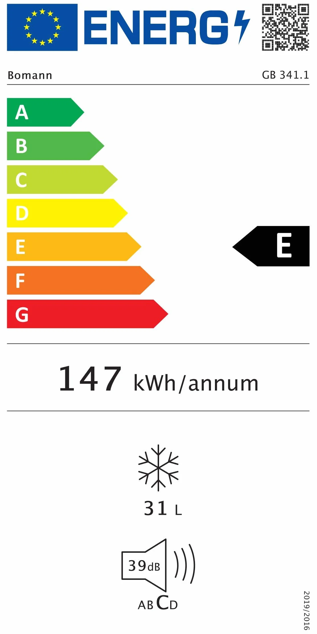 Bomann GB 341.1 zamrażarka 31 litrów ≤ -18°C inox