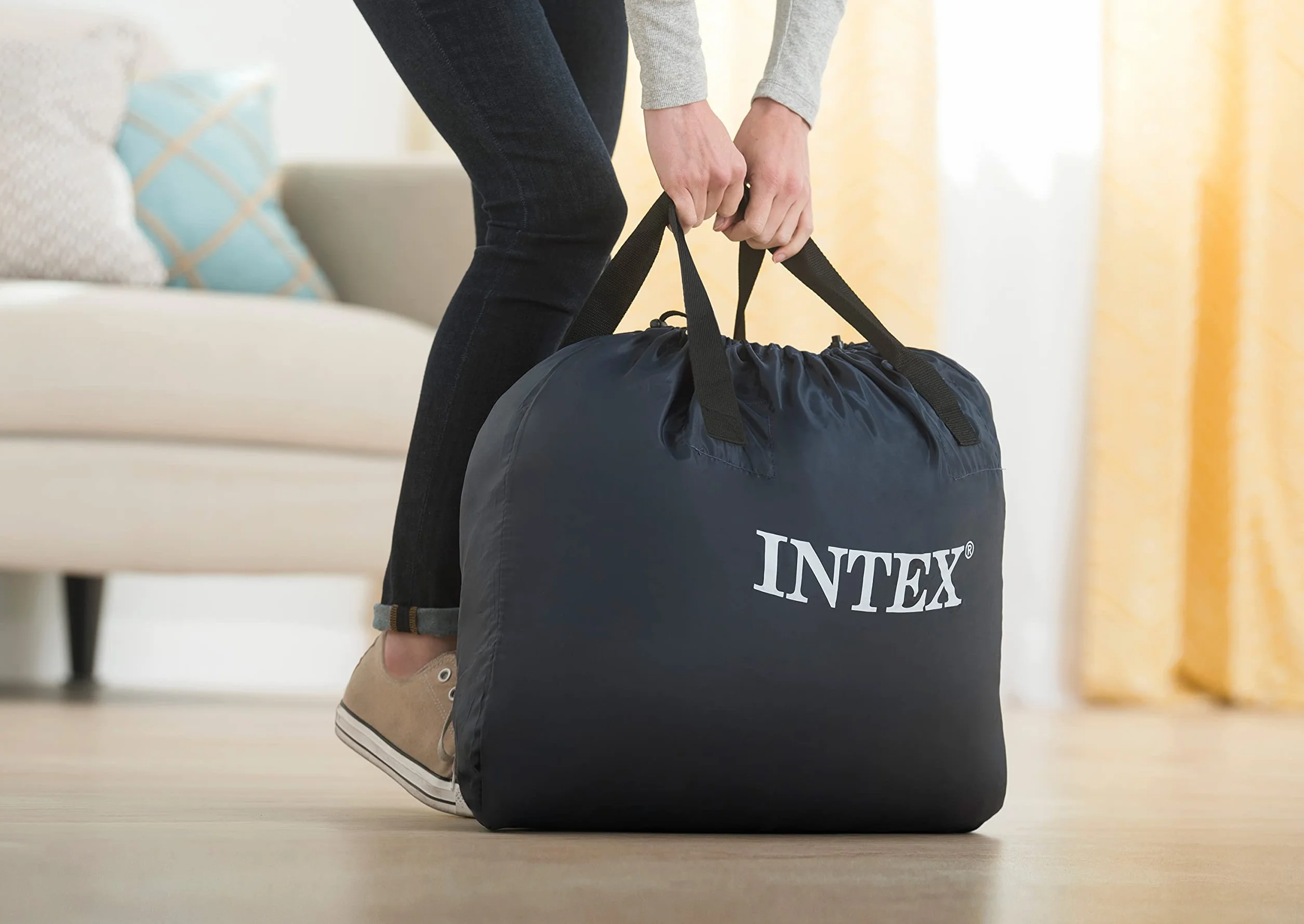 Intex 64490ND - Materasso Dura-Beam Supreme Air-Flow Autogonfiante, 152x203x51 cm