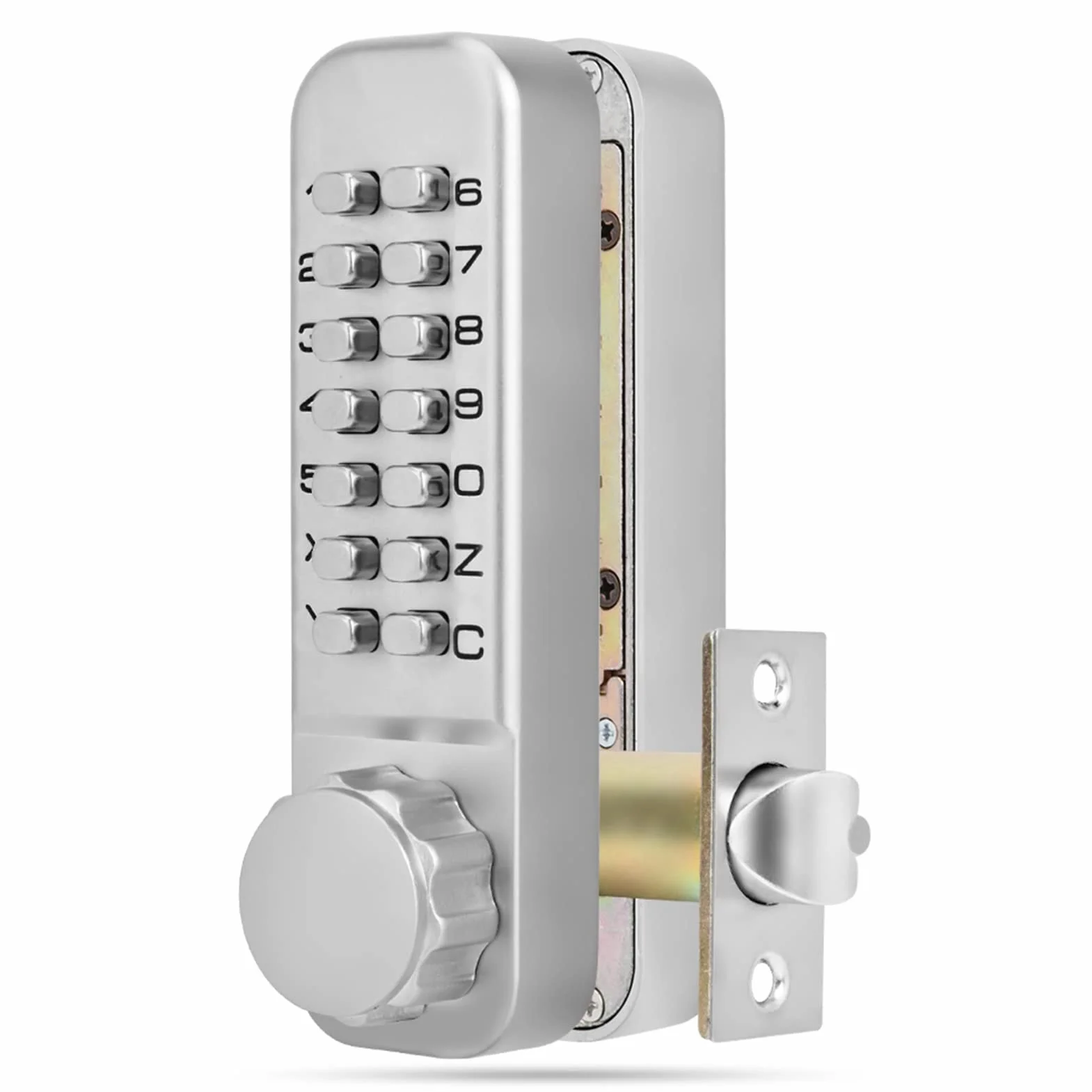 Generic Mechaniczny Zamek Szyfrowy Trwały Wodoodporny Zamek Szyfrowy do Domowego Biura 30-60 Mm Drzwi Aluminiowe, Chromowane