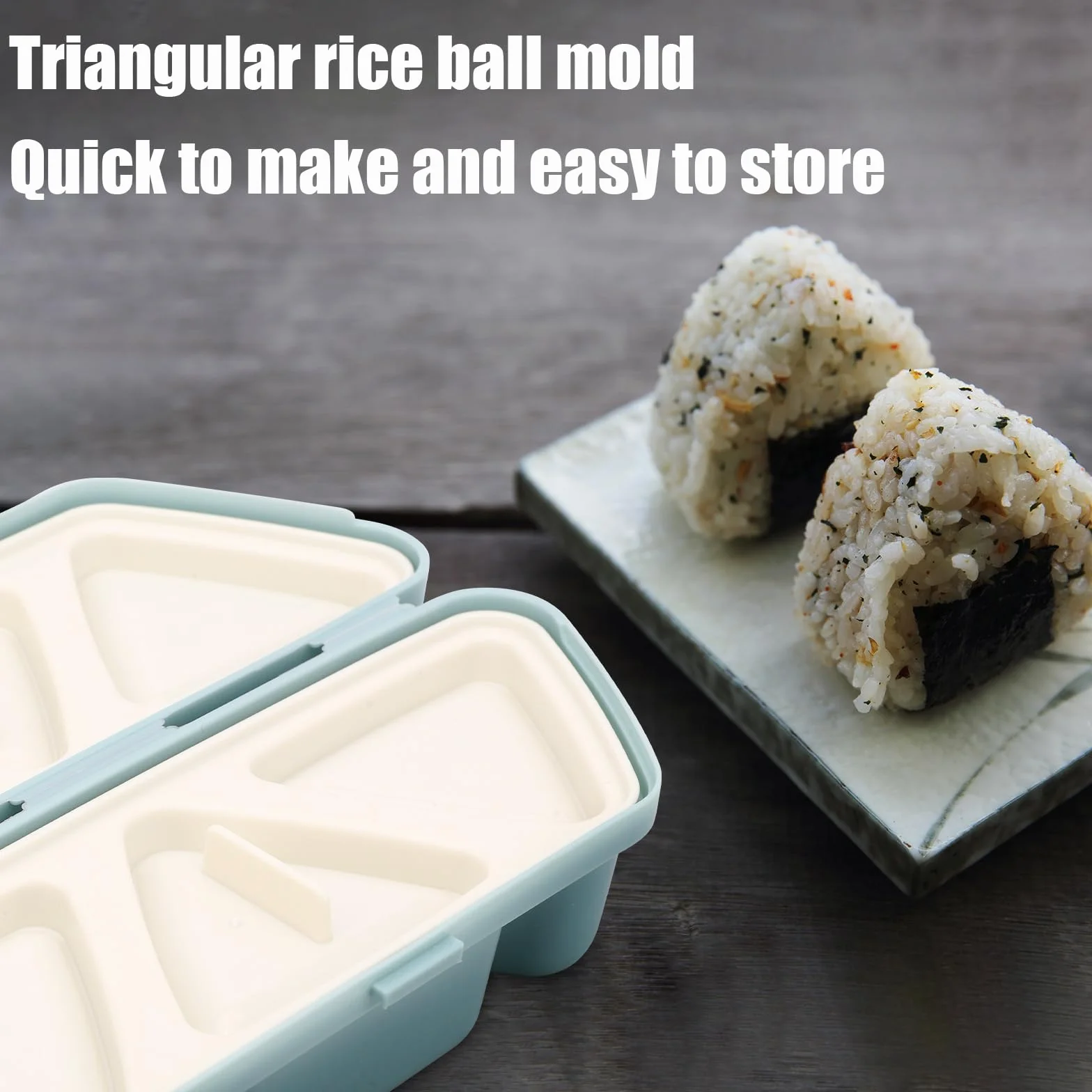 Forma Onigiri 6 w 1, Trójkątna Forma Sushi z Widelcem, Wielofunkcyjna Maszyna do Klusek Ryżowych Musubi, Niebieski