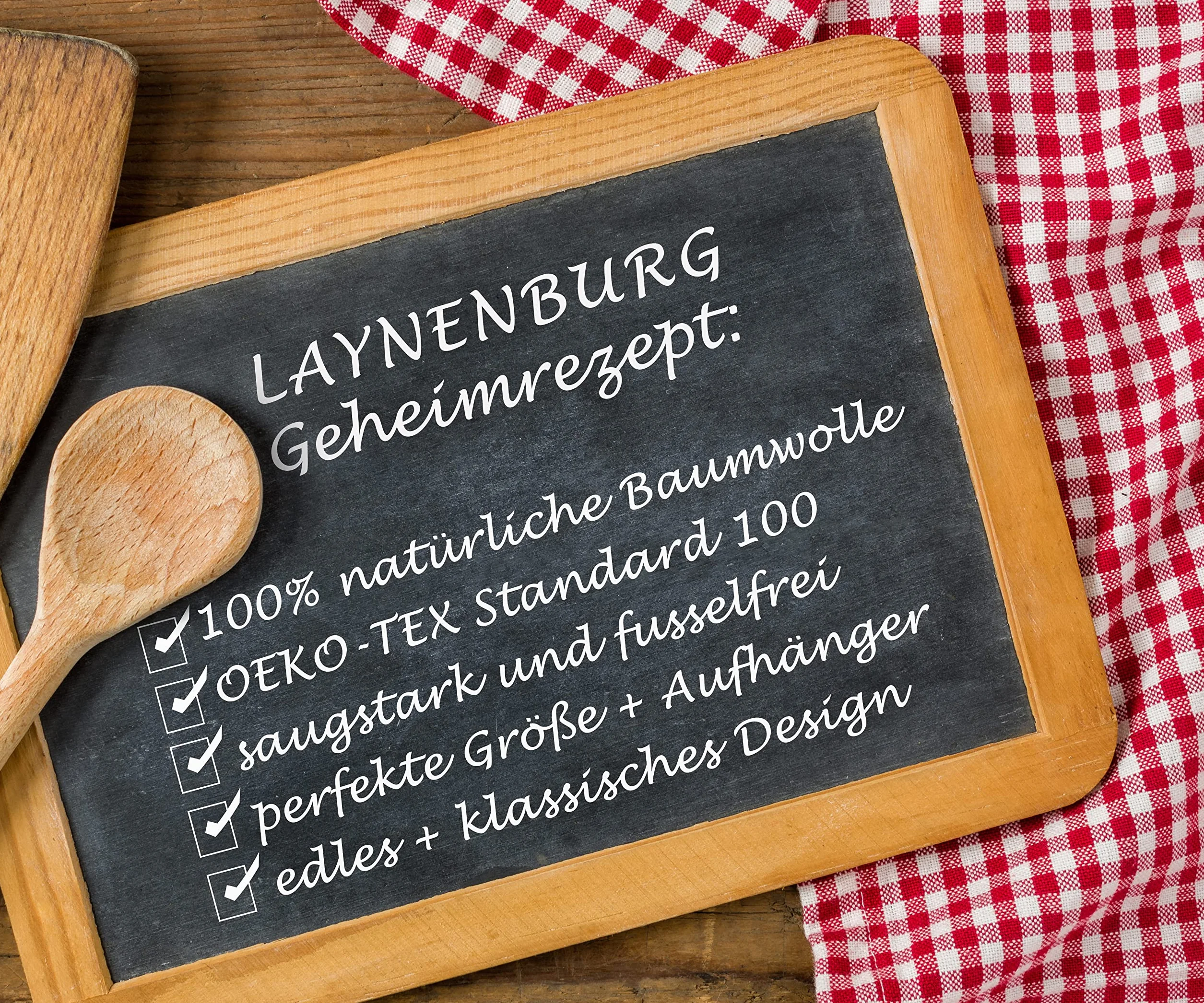 LAYNENBURG Oeko Tex Standard 100 ścierki do naczyń, 100% bawełna, 45 x 65 cm, nowoczesne ręczniki do naczyń, niestrzępiące się i nowoczesne, 100 sztuk