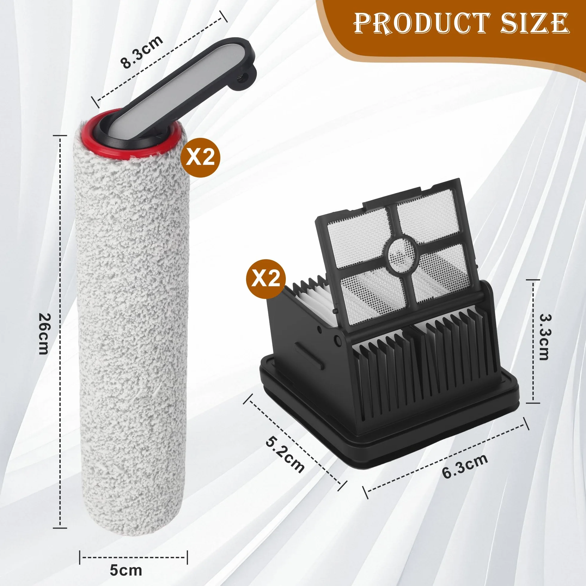 Zestaw filtrów do odkurzacza H12 Pro z 5 częściami i szczotką czyszczącą