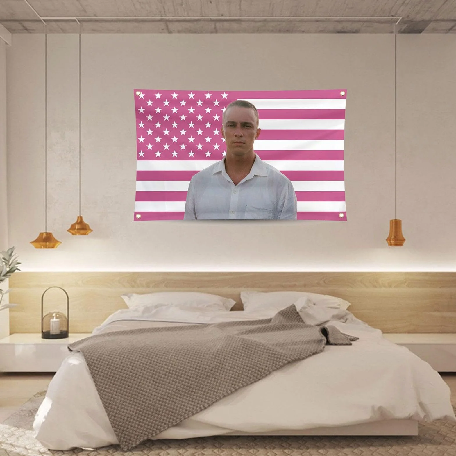 Flaga 130 x 90 cm Flag, śmieszne gobeliny, różowy dywan z flagą Amerykanów, niestandardowa flaga zabawny różowy dywan do ogrodów do akademika, imprezy na świeżym powietrzu