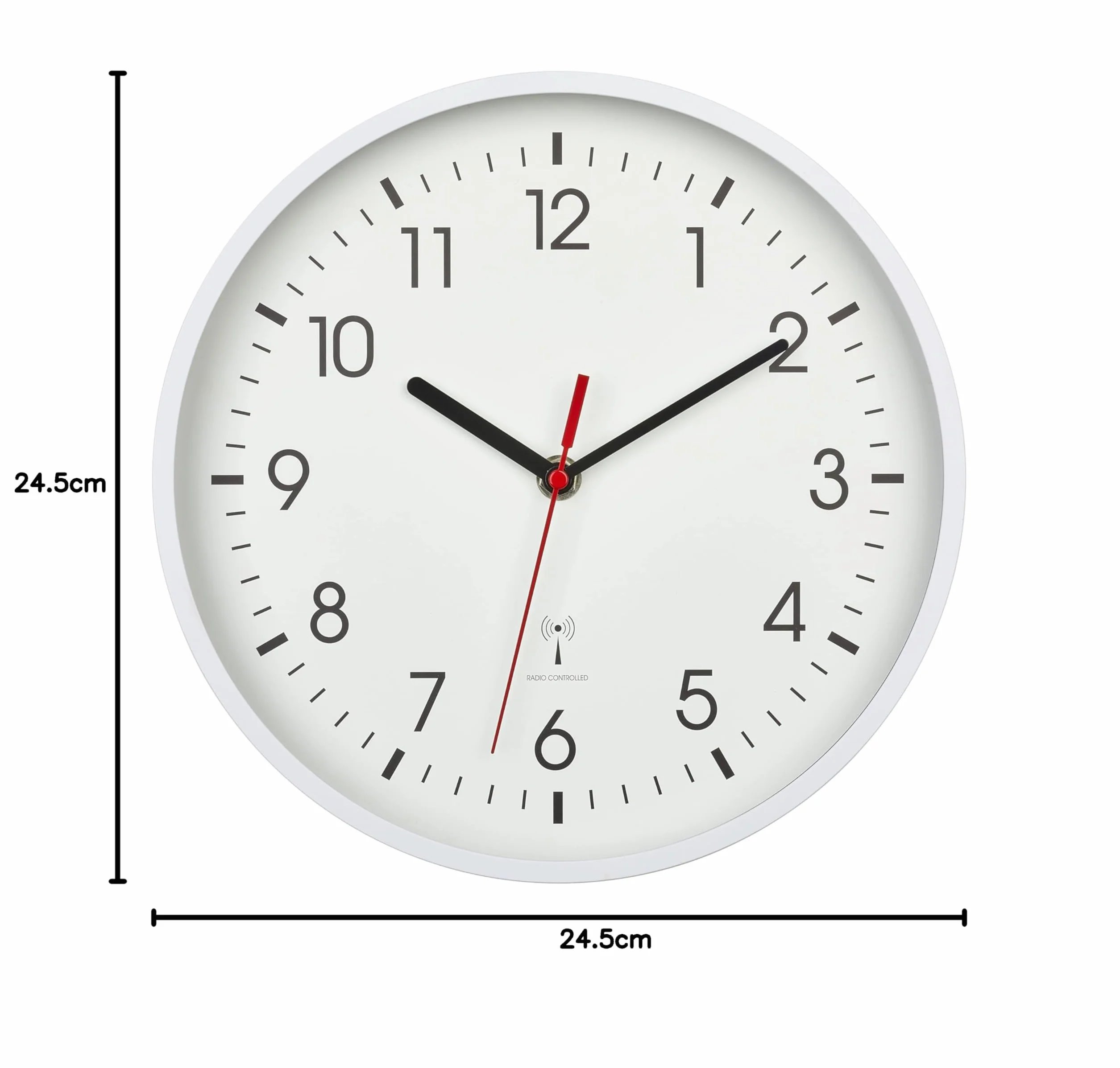 TFA Dostmann Analogowy radiowy zegar ścienny 60.3550.02 245 x 245 x 42 mm biały