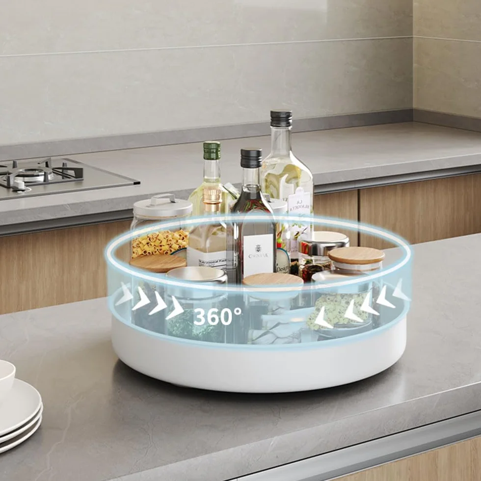 Lazy Susan gramofon, stojak do przechowywania w kuchni, obrotowy stojak na przyprawy, organizer na przyprawy ze stali nierdzewnej, przechowywanie i organizacja w kuchni (25 cm)