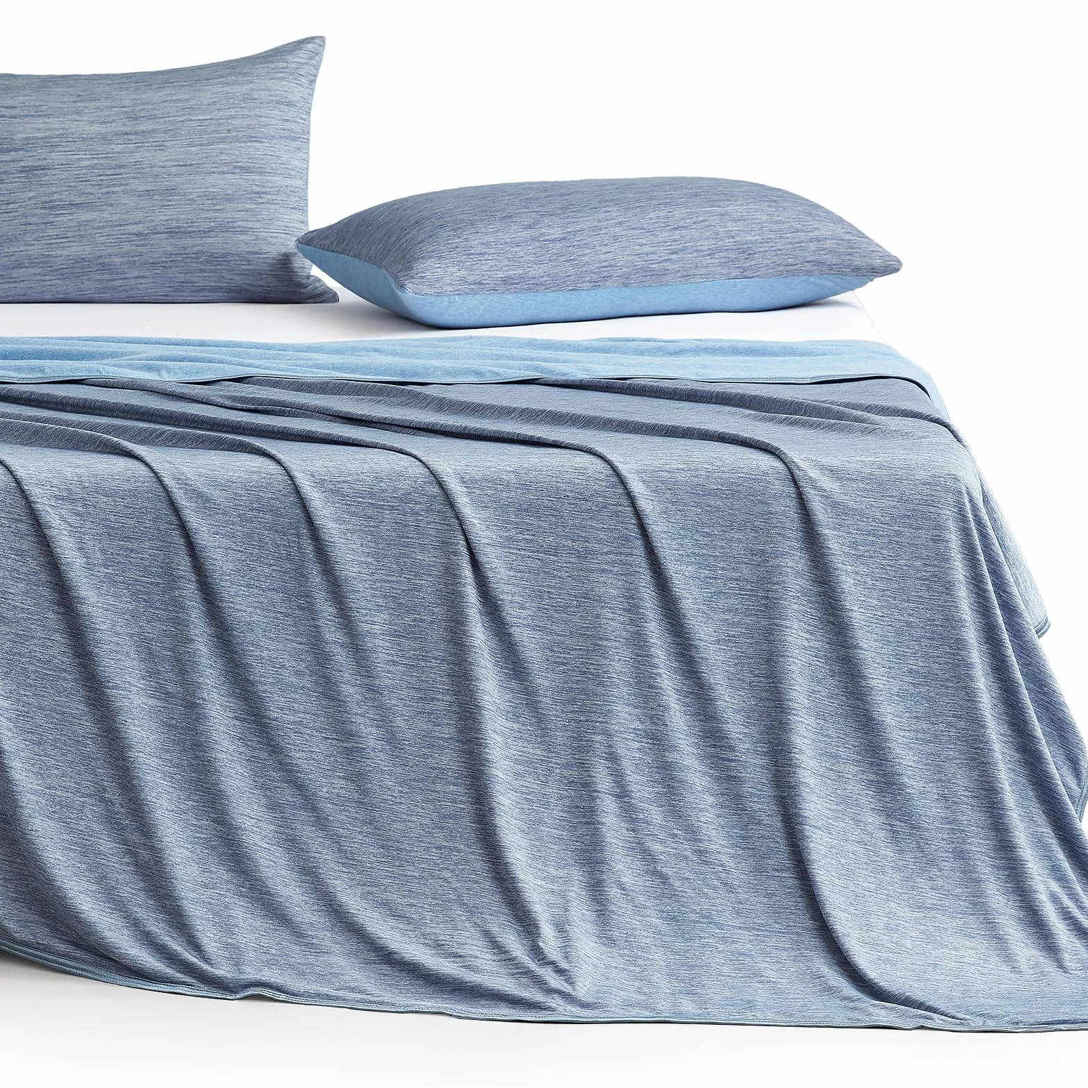 Elegear Koc Letni 2 w 1 Narzuta na Łóżko Antyalergiczny Oddychający 130 x 170 cm Niebieski