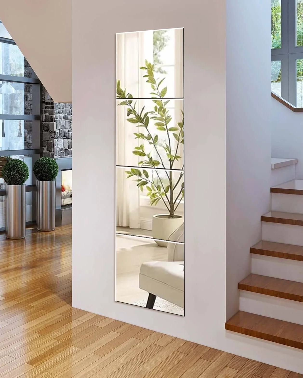 Lustro naklejane lustro z płytek lustrzanych samoprzylepne 35x35 HD DIY lustro do drzwi lustro pełnopostaciowe klejenie na ścianę do sypialni salonu szafka drzwi