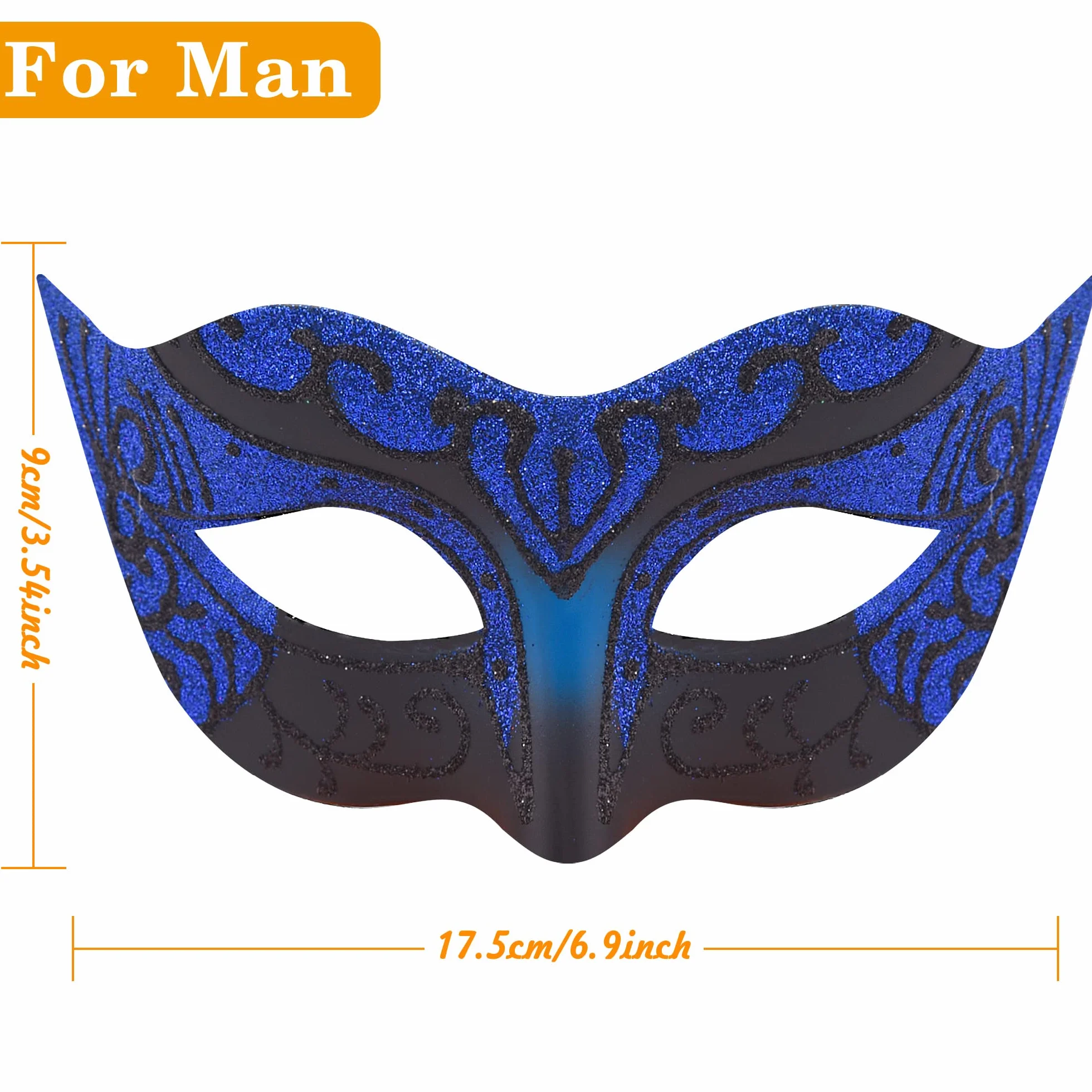 SIQUK 2 sztuki para maska wenecka maskarada maska maska maskaradowa maskaradowa maskaradowa dla kobiet, mężczyzn, oczu, na Halloween maskaradę, czarna i niebieska