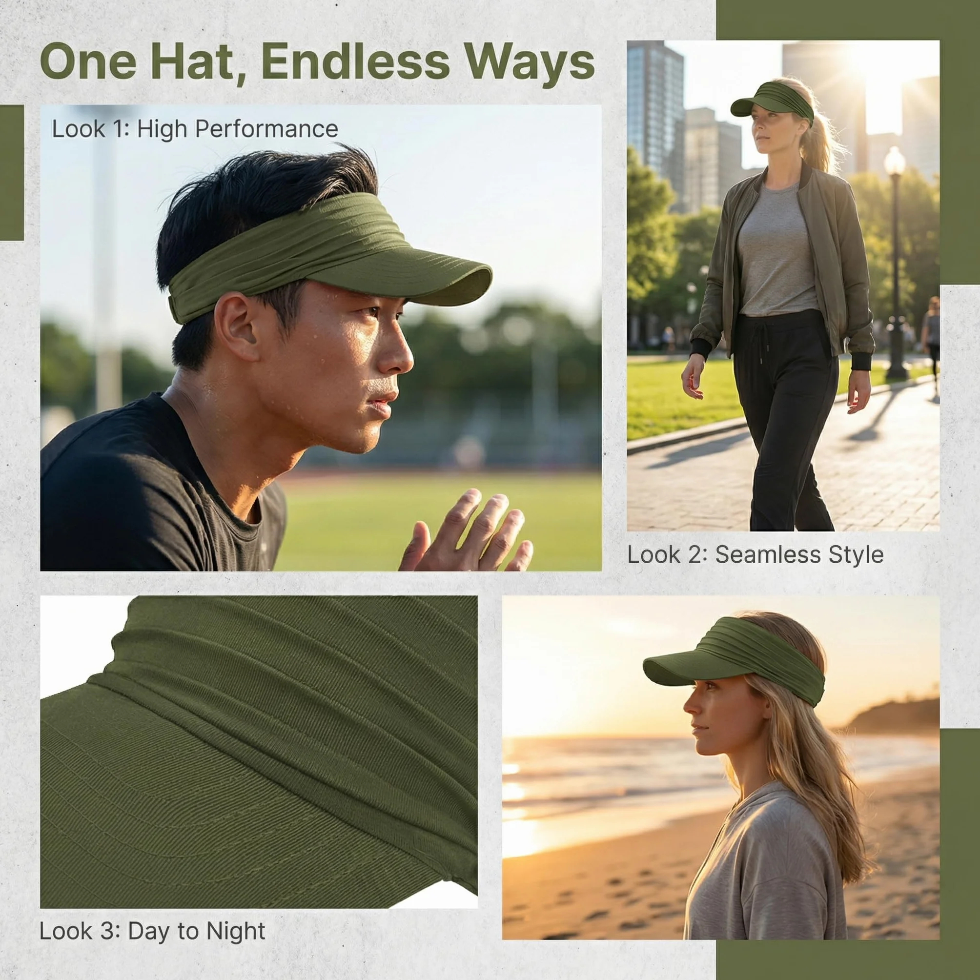 YAMEE Visor Cap damska elastyczna ochrona przed słońcem, oddychająca, dla mężczyzn i kobiet, na wiosnę i lato, szybkoschnąca, męska osłona przeciwsłoneczna, lekka, miękka, na plażę, ochrona przed