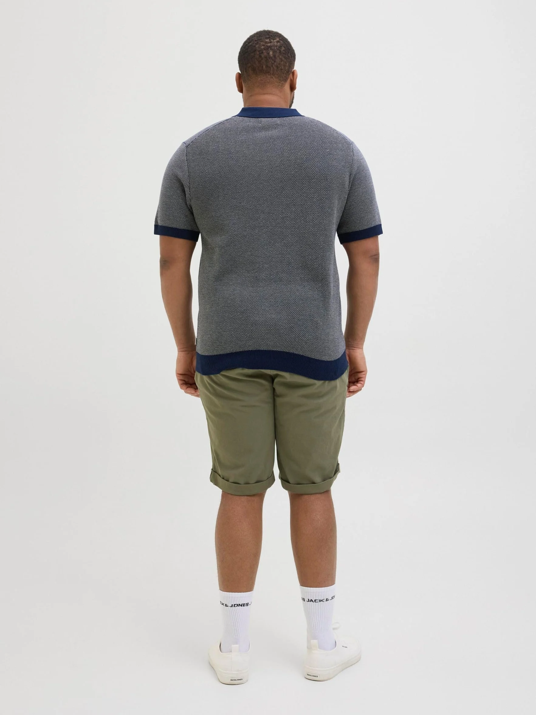 JACK & JONES Jprcceaston Knit Split Neck Ss Pls męskie, Naval Academy, 3XL