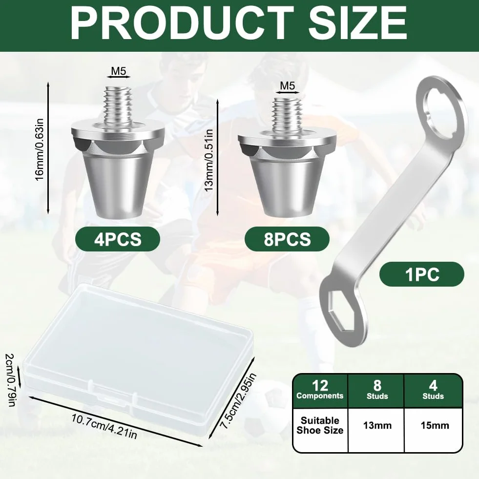 flintronic Wymienne kolce do butów piłkarskich, przezroczyste, antypoślizgowe, do rugby, plastikowe, dla dorosłych, dzieci, do piłki nożnej, rugby, różne aktywności na świeżym powietrzu
