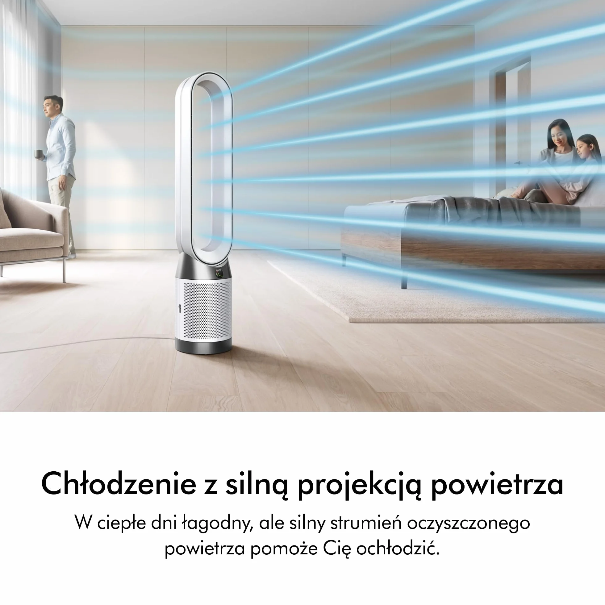 Dyson Purifier Cool PC1 chłodzący oczyszczacz powietrza o dużej mocy (Biały/Biały)