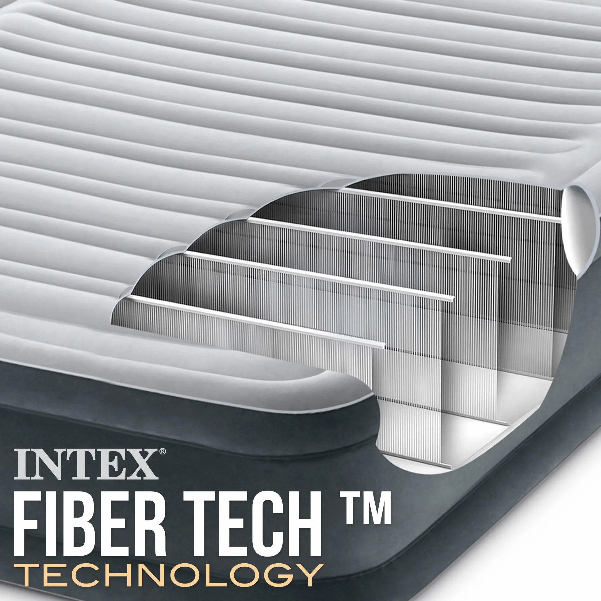 Intex 67770ND - Materasso Dura-Beam Comfort Plush Matrimoniale, con Pompa Elettrica Incorporata, 152x203x33 cm