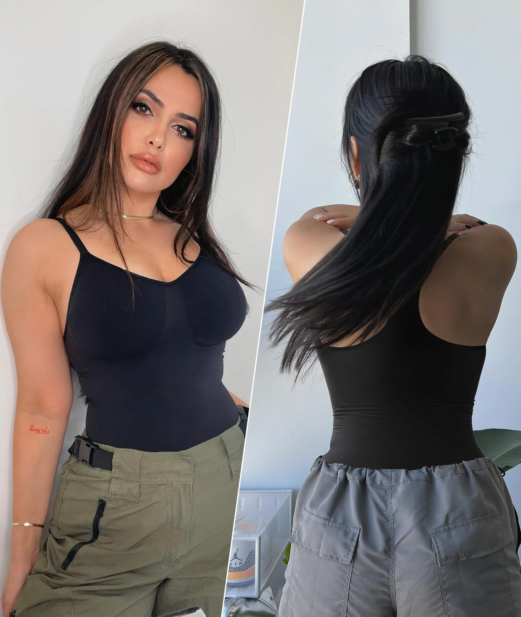 SHAPERX Body dla kobiet, kontrola brzucha, bielizna modelująca, bezszwowa, modelująca sylwetkę, tank top