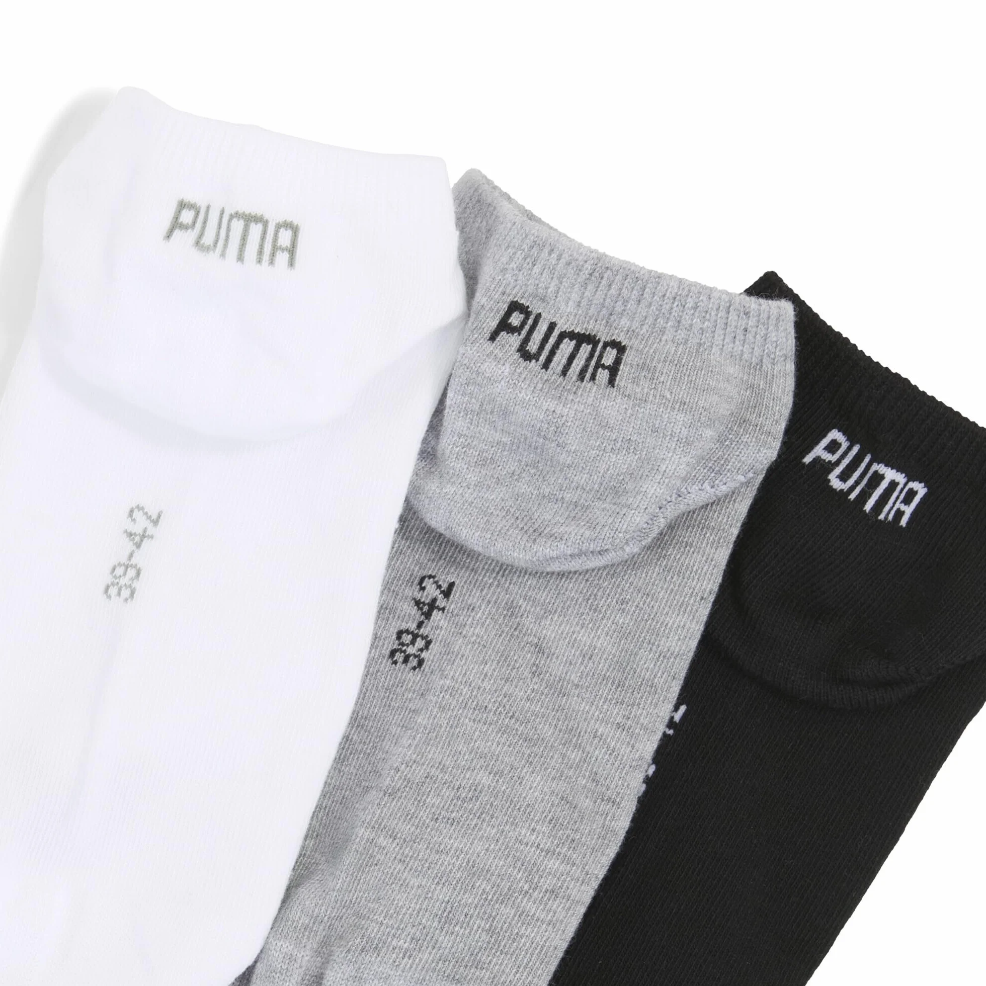 PUMA Unisex Plain Sneaker Sock, szary/biały/czarny-New, 39/42 (3 sztuki), szary/biały/czarny - nowy, 39-42 EU