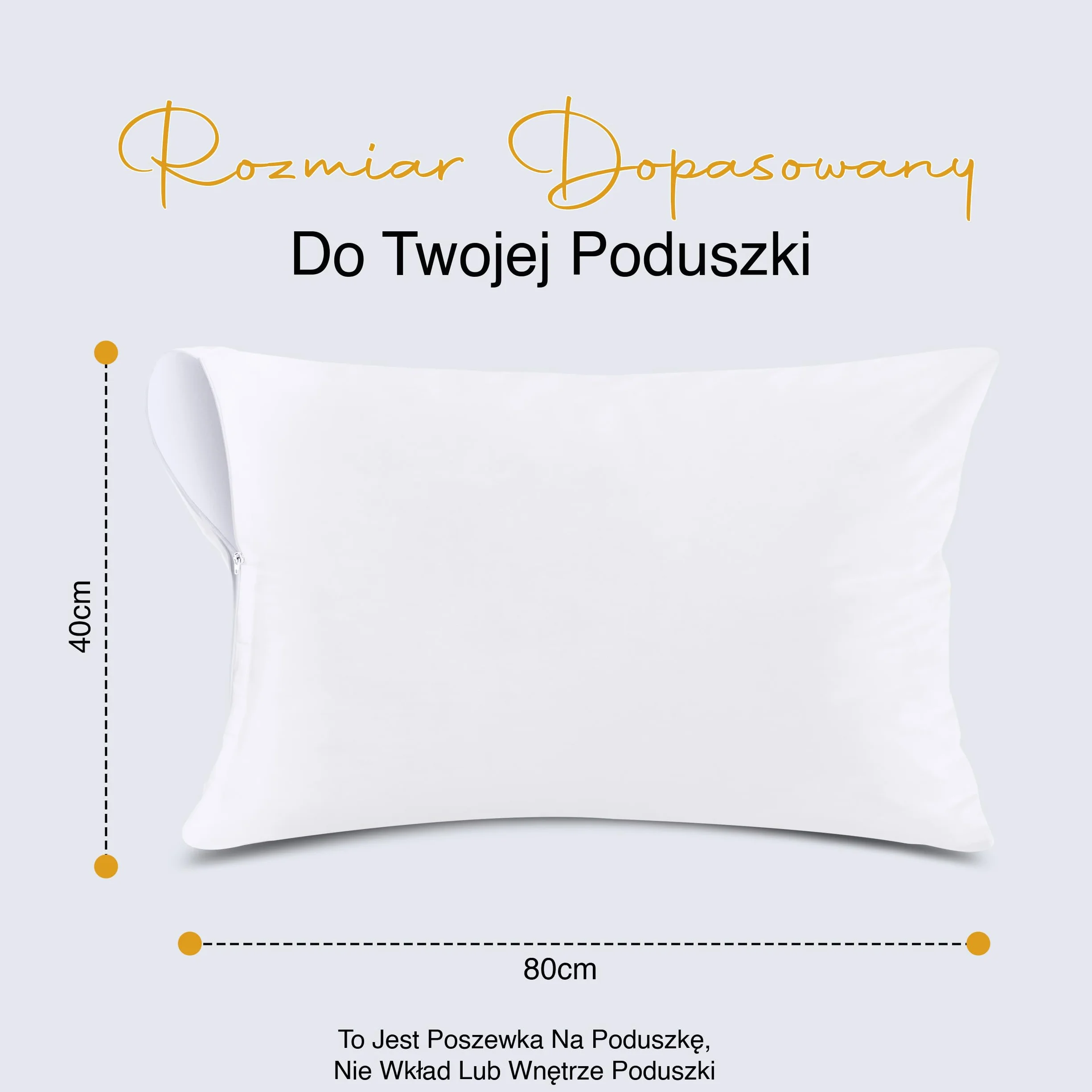 Utopia Bedding Wodoodporne ochraniacze na poduszki 40 x 80 cm (zestaw 2 szt.) z zamkiem błyskawicznym, poszewki na poduszki, certyfikat Oeko-TEX poszewka na poduszkę