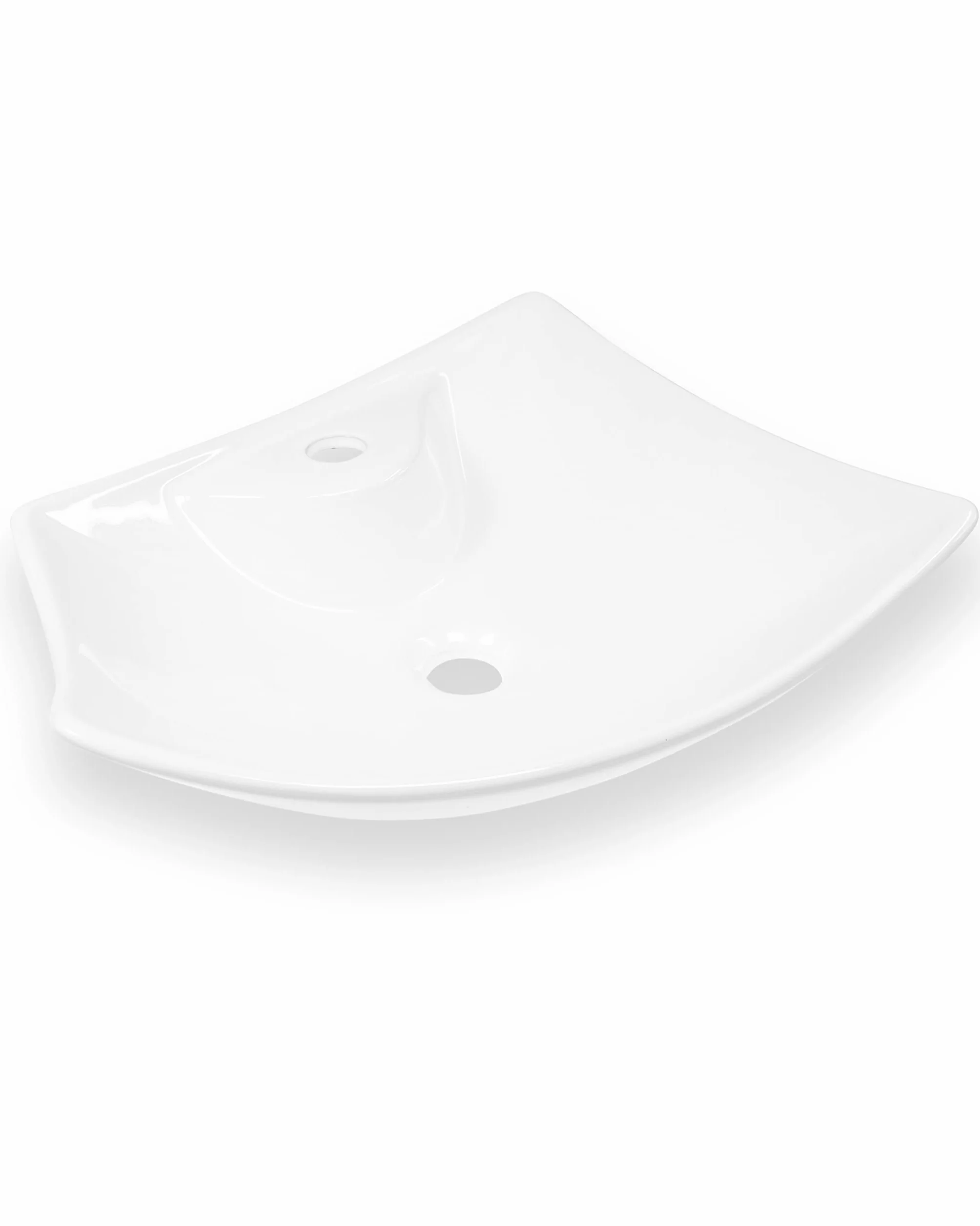 Umywalka kwadratowa nablatowa ceramiczna biała 485 x 385 x 140 mm