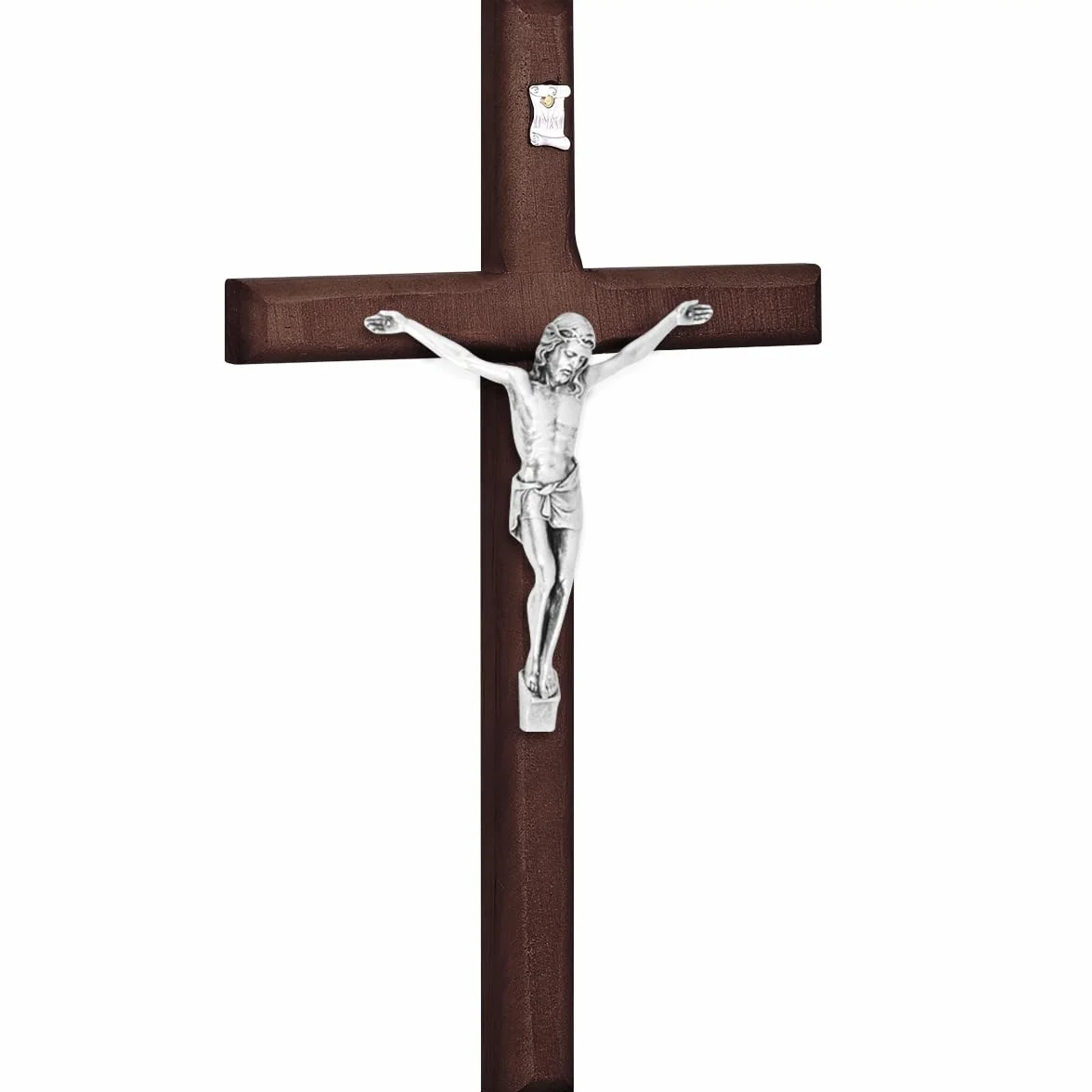 PZJOALN Drewniany krzyż Jezusa krzyż wiszący krzyż ścienny krzyż wiszący krzyż Boże Narodzenie komunia chrzest 20 cm x 11,5 cm