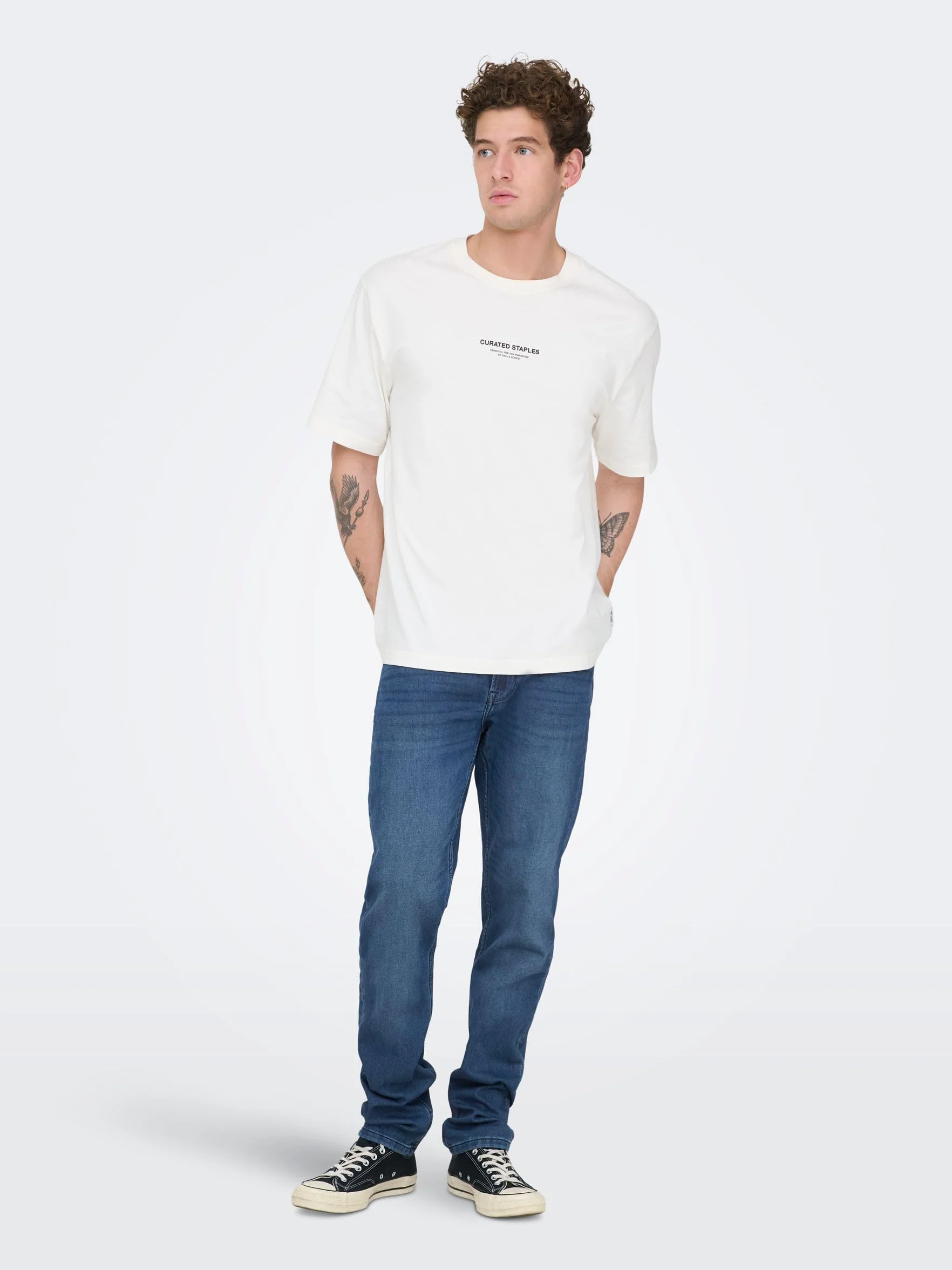 ONLY & SONS Onsloom Dark Blue Sweat Pk 3631 Noos Jeansy slim Mężczyźni