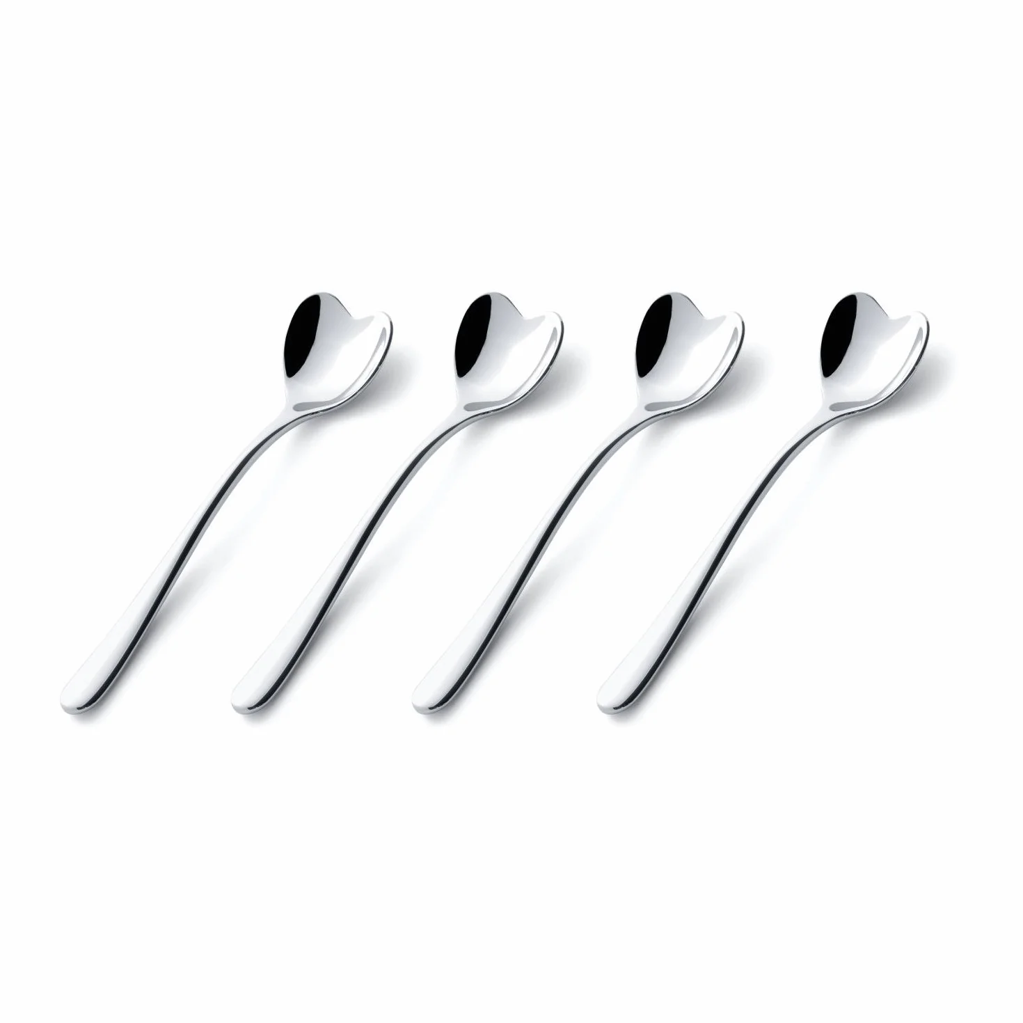 Alessi zestaw 4 łyżek do lodów ze stali nierdzewnej 18/10 srebrny 17x19x10 cm