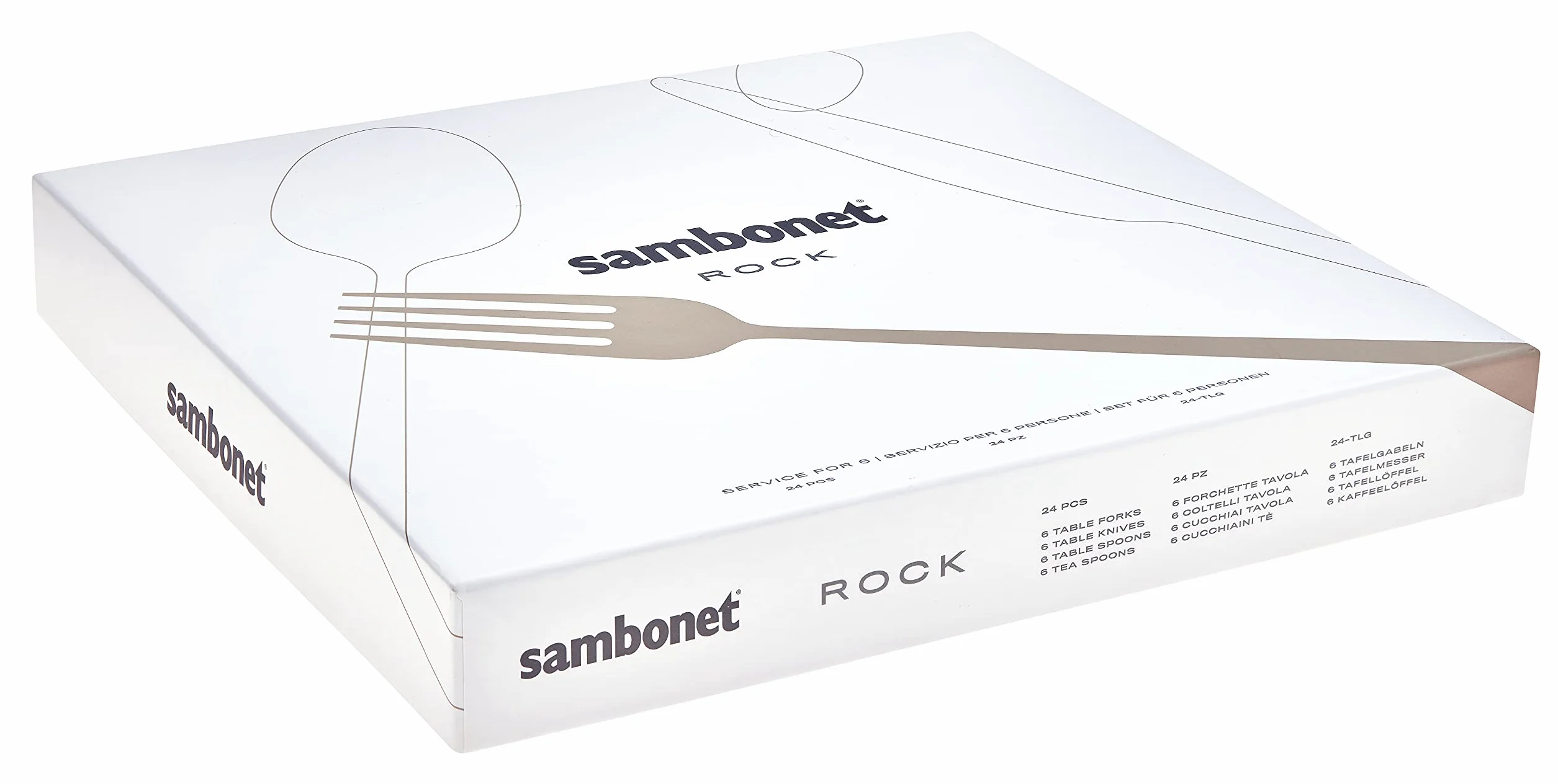 Sambonet Rock 52562-81 Zestaw sztućców ze stali nierdzewnej 18/10 24 sztuki dla 6 osób