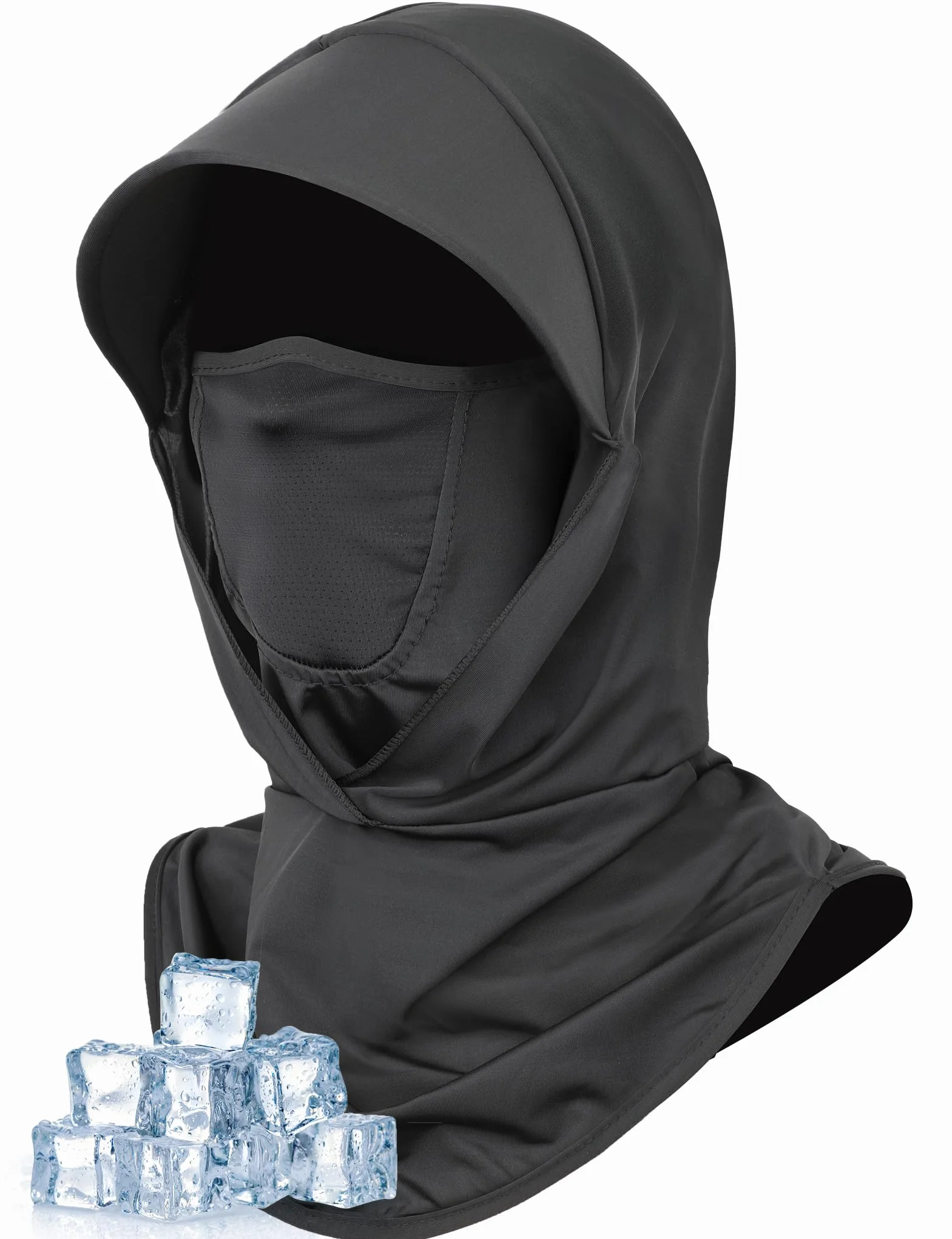 Becellen Balaclava letnia kominiarka, cienka czapka rowerowa, odporna na promieniowanie UV, fajna czapka rowerowa, wielofunkcyjna oddychająca czapka na rower, motocykl, czarny, Rozmiar uniwersalny