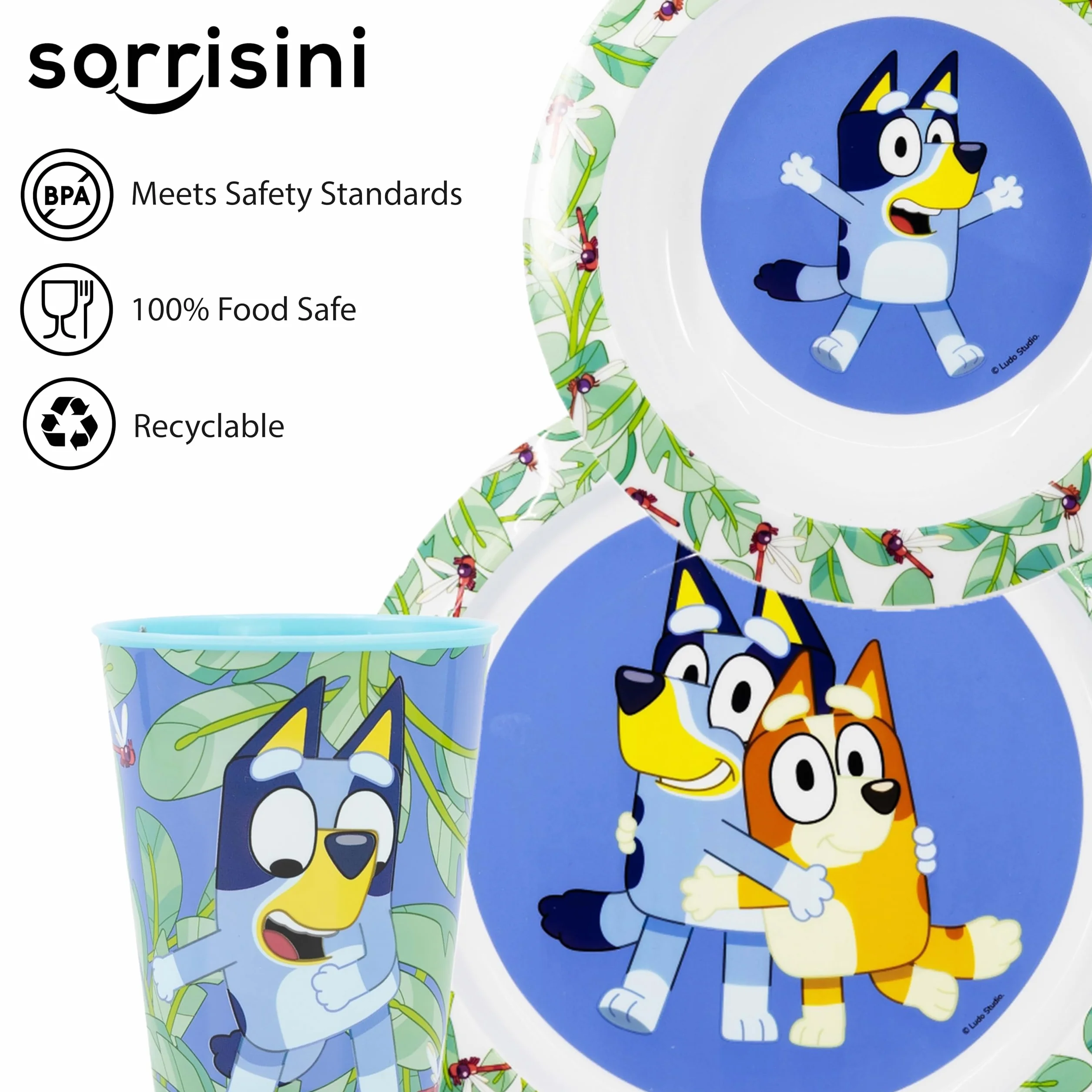 Zestaw naczyń dla dzieci Bluey talerz miska kubek 260 twardy plastik