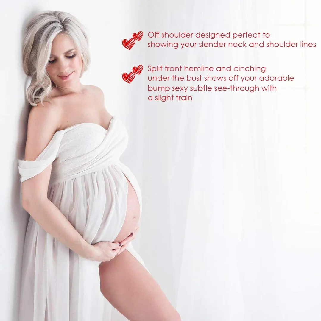FEOYA - Sukienka ciążowa do fotografii, szyfonowa szarfa, rekwizyty fotograficzne z kwiatem, pasek ślubny, kryształ górski, dla kobiet, ciąża, baby shower, ślub, sesja zdjęciowa, impreza