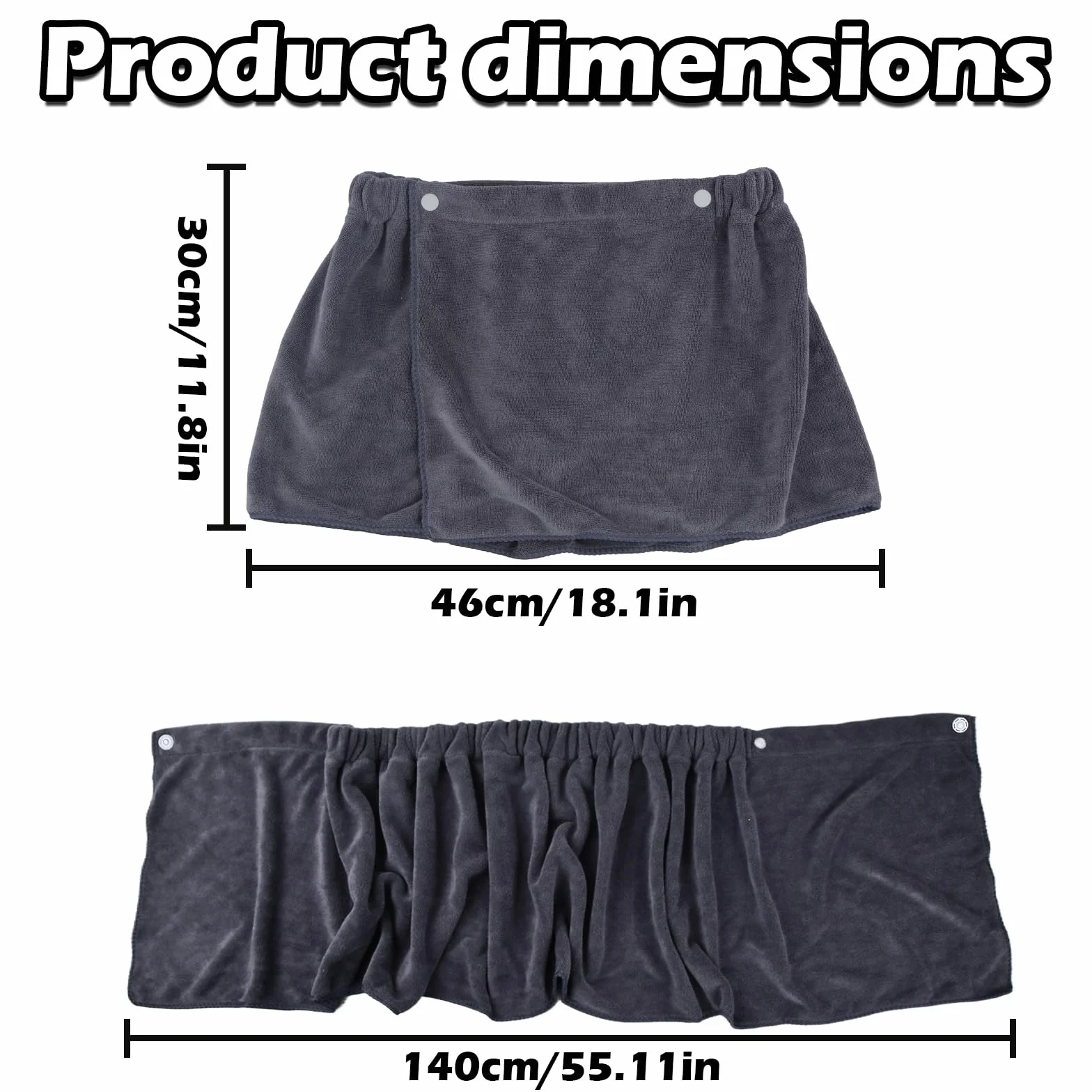 Kilt do sauny męski z mikrofibry szybkoschnący regulowany 30 x 140 cm