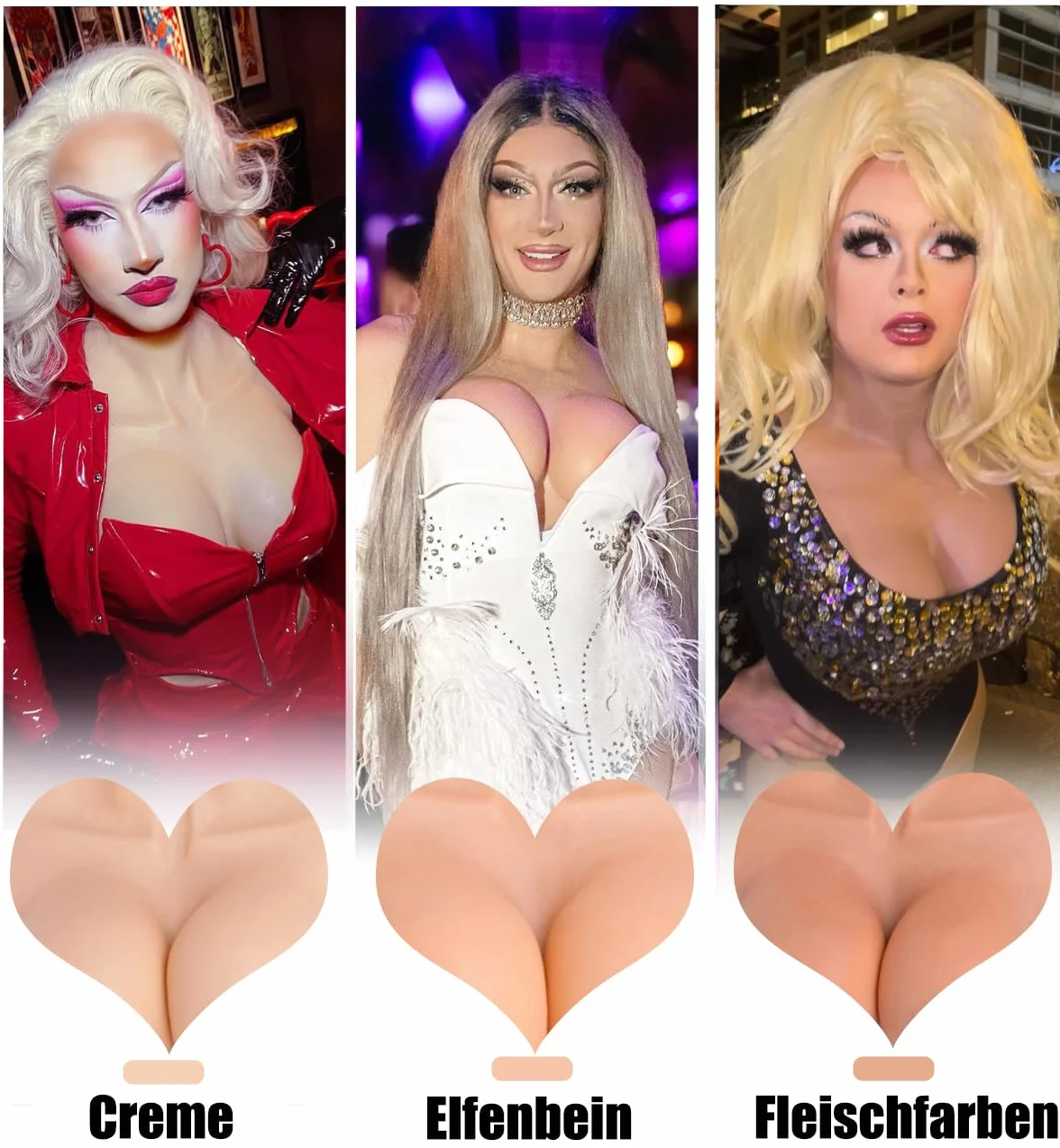 C-G Cup 1:1 Silikonowe body z ludzkim designem, dyskretny cewnik zakrzywiony w kształcie litery S dla transpłciowych cosplay Drag Queen