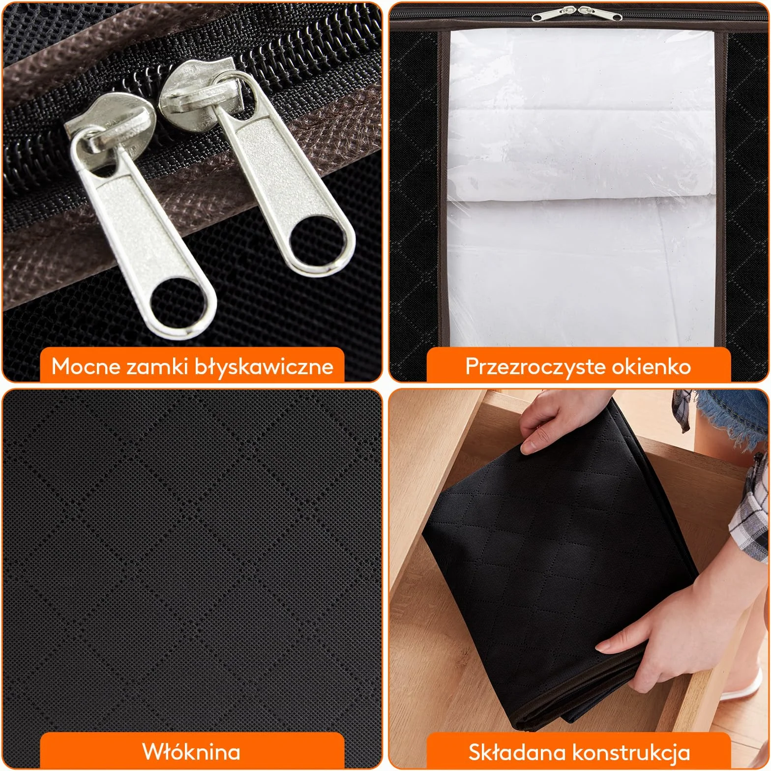 Lifewit Torba do Przechowywania Ubrań 90L 6 Pak Czarny
