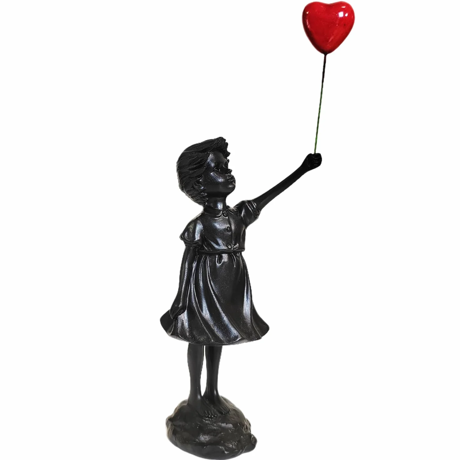 Banksy Figurka rzeźba, figurki dekoracyjne, figurka dziewczyny z balonów, dekoracja salonu, abstrakcyjna rzeźba, dekoracja sklepu domowego, nowoczesne ozdoby do salonu (czarna)