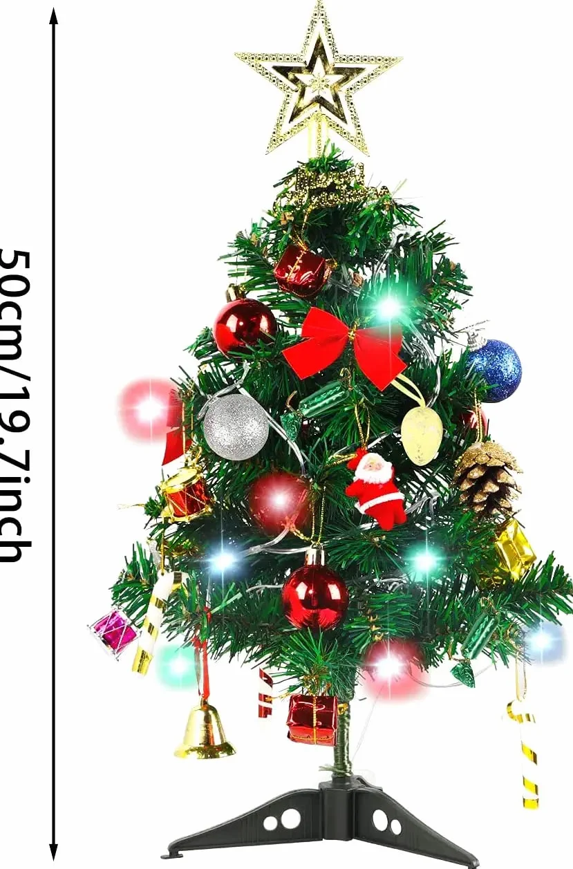 Sztuczna choinka LED 50 cm mini bożonarodzeniowa z łańcuchem świetlnym