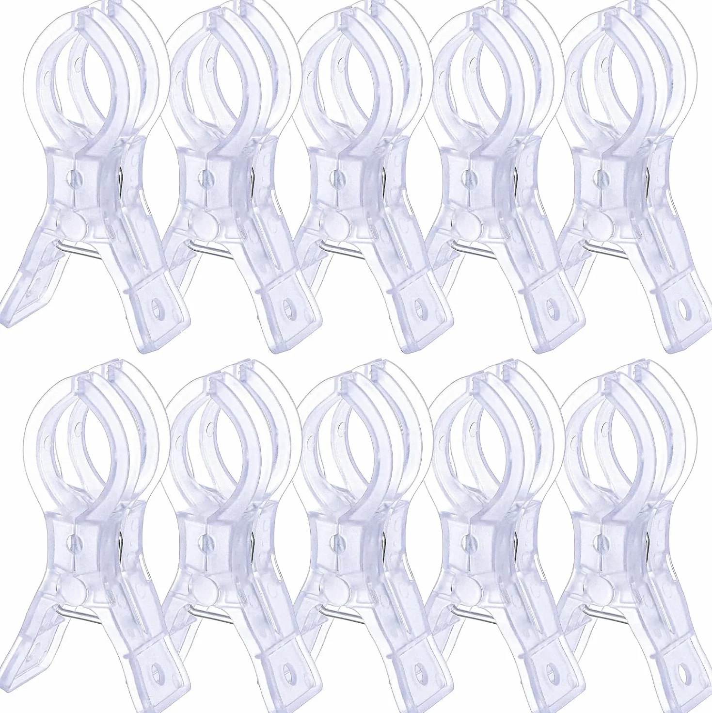 Klipsy do łuku balonowego 8 cm przezroczyste plastikowe zaciski sprężynowe 10 szt