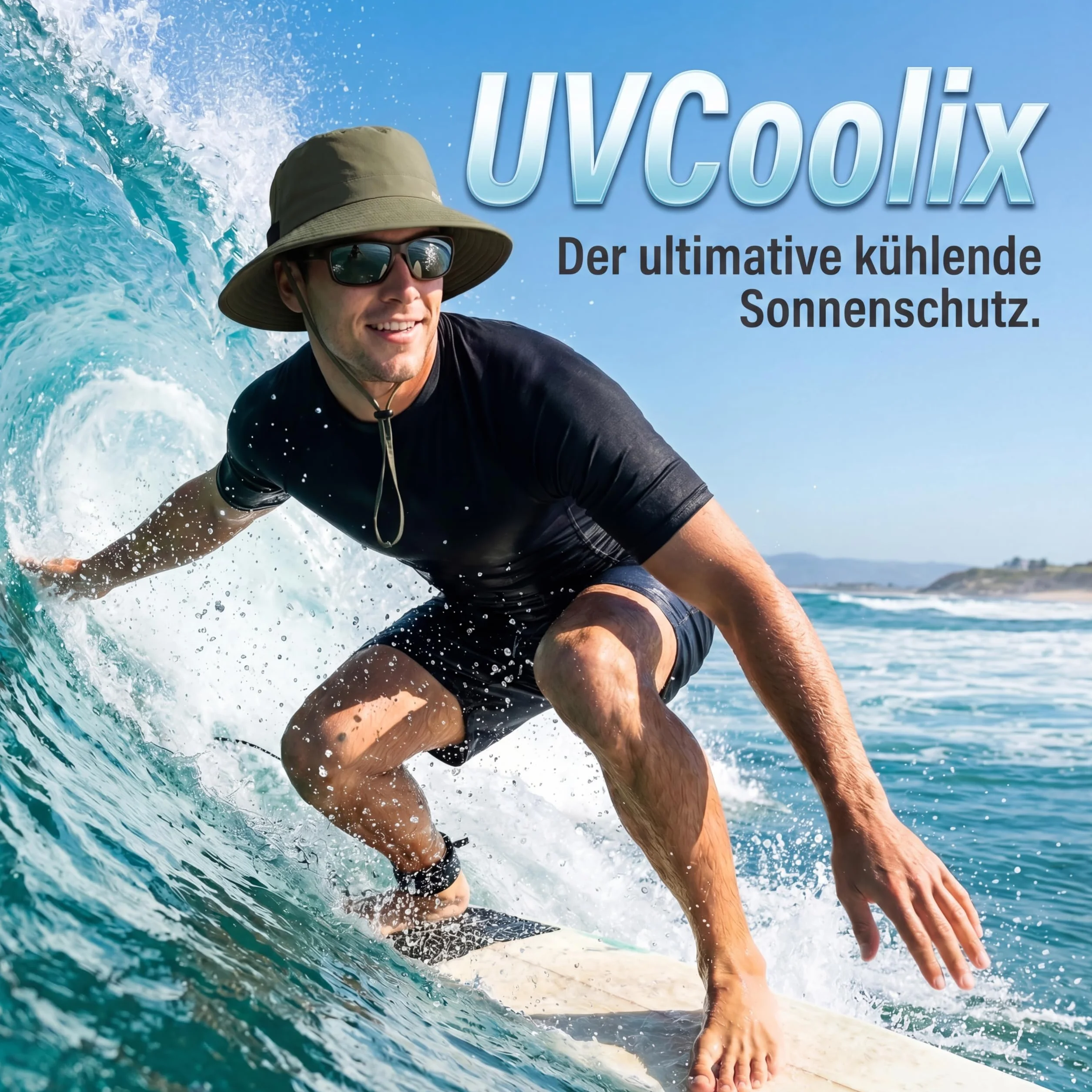 TOP-EX Chłodzący kapelusz rybacki, męski, oddychający, ochrona przed promieniowaniem UV, kapelusz przeciwsłoneczny, damski letni kapelusz outdoorowy z szerokim rondem, składany kapelusz safari