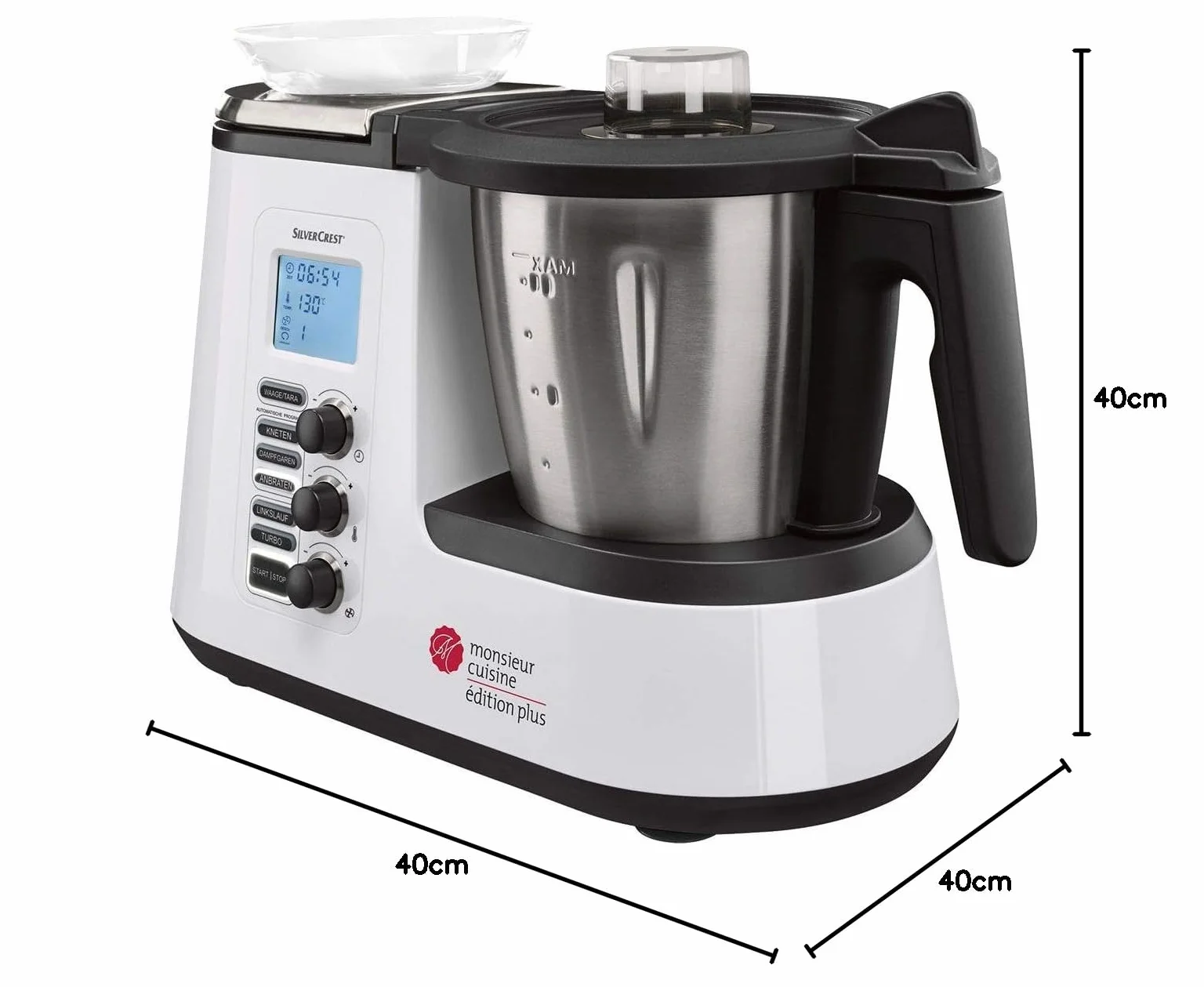 Silvercrest Monsieur Cuisine Edition Plus Dziewięć Wielofunkcyjne Zmywalne Akcesoria Czarne, Srebrne