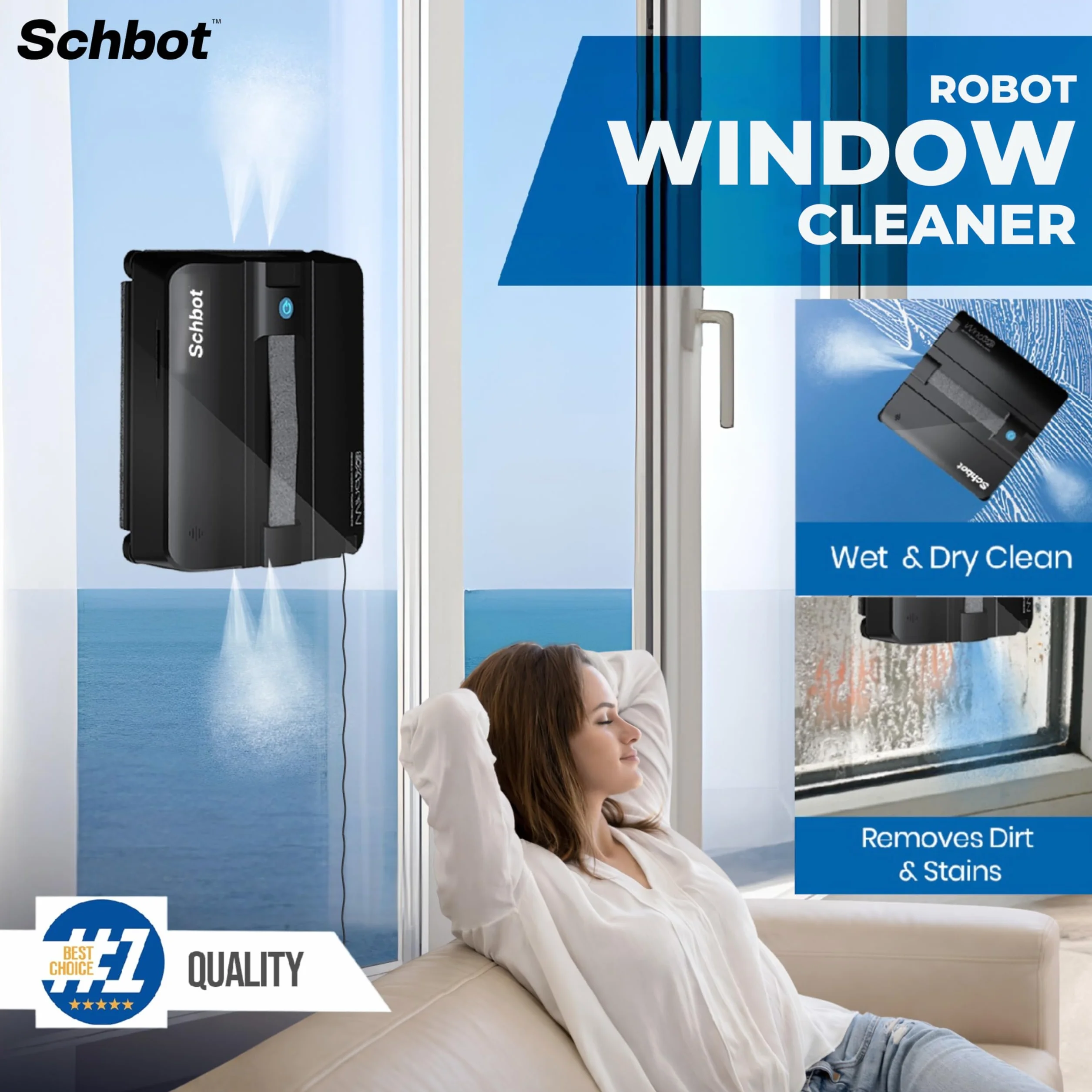 Robot Window Cleaner Wind X3 Schwarz