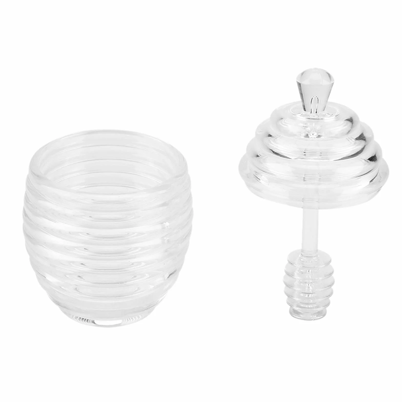 Szklany Słoik na Miód 265ml z Mieszadłem 9,3x14,3cm