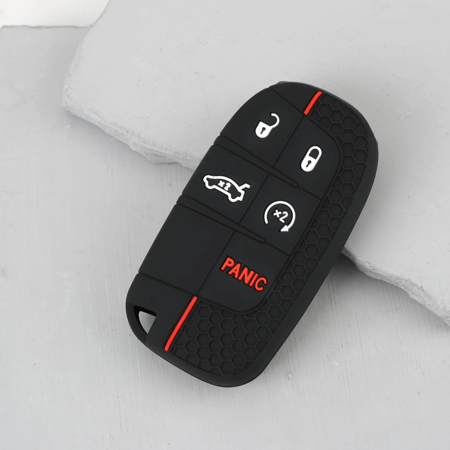 2-pakowe etui na klucze z silikonu 4+1 guziki Kompatybilne z Jeep Grand Cherokee WK2, Cherokee Renegade, Compass