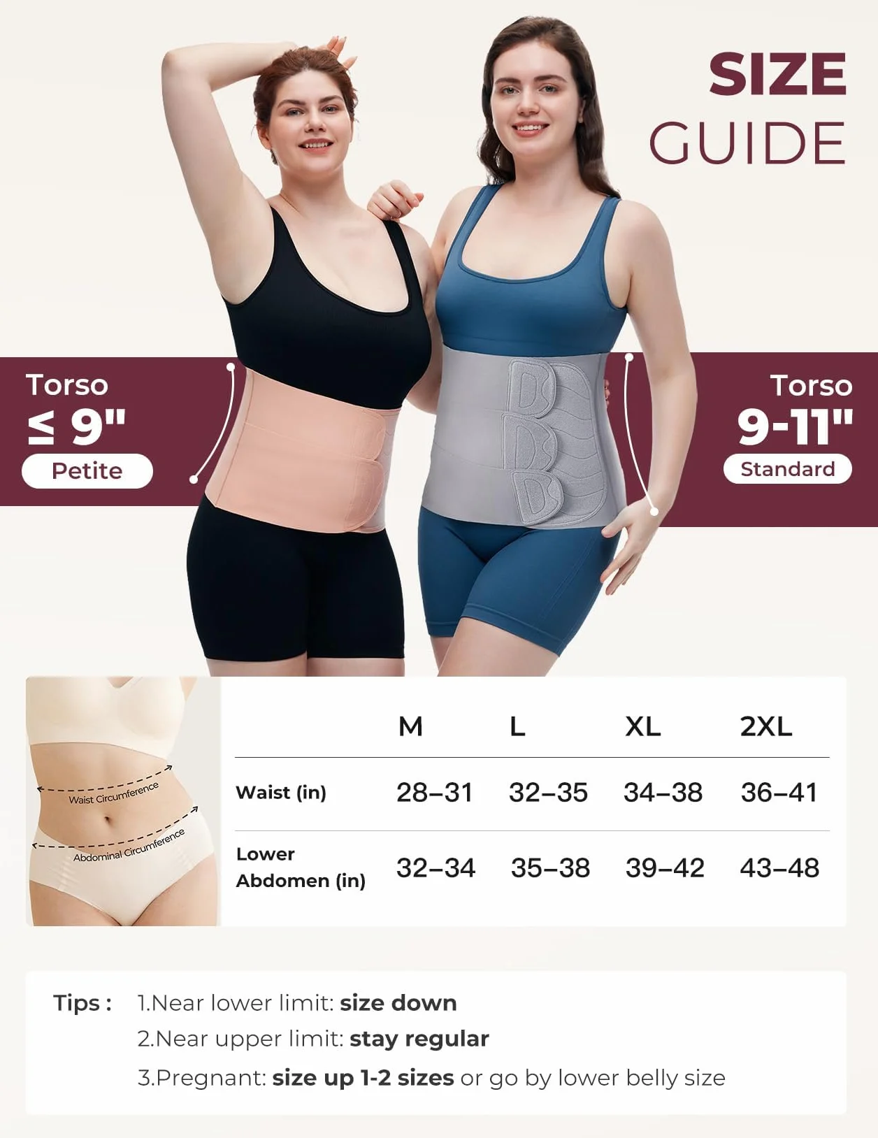 momcozy Ergowrap pas brzuszny po porodzie, 3D kompresja i wsparcie dla pleców po cesarskim cięciu, bezszwowy pas brzuszny na co dzień i do sportu, niewidoczne spodnie postpartum (krótkie, L)