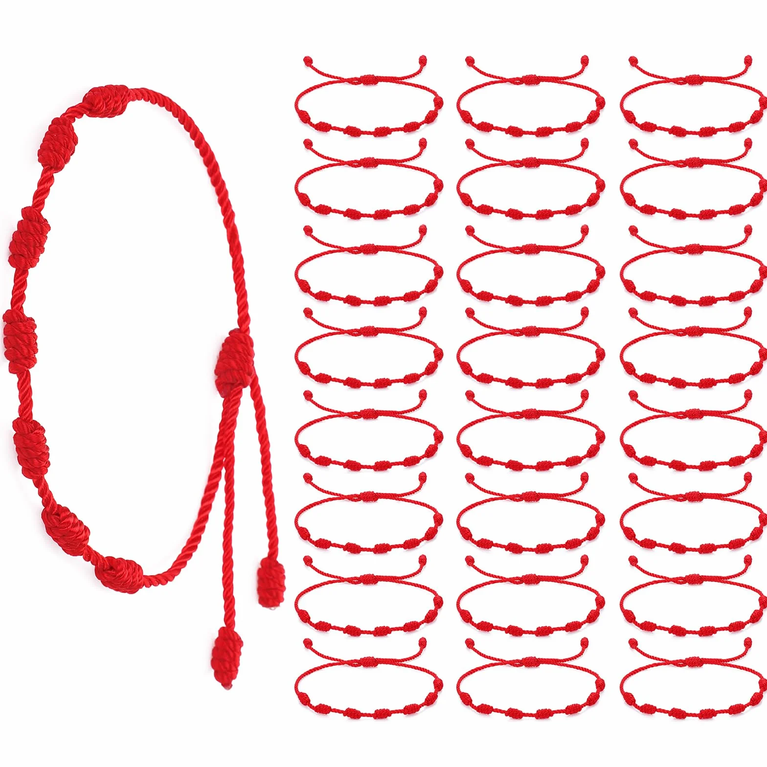 Yolev 24 sztuki czerwonej liny bransoletka czerwony sznurek ochrona amulet bransoletki ręcznie robione bransoletki przyjaźni wiązana kabała szczęście ręcznie robione bransoletki przyjaźni