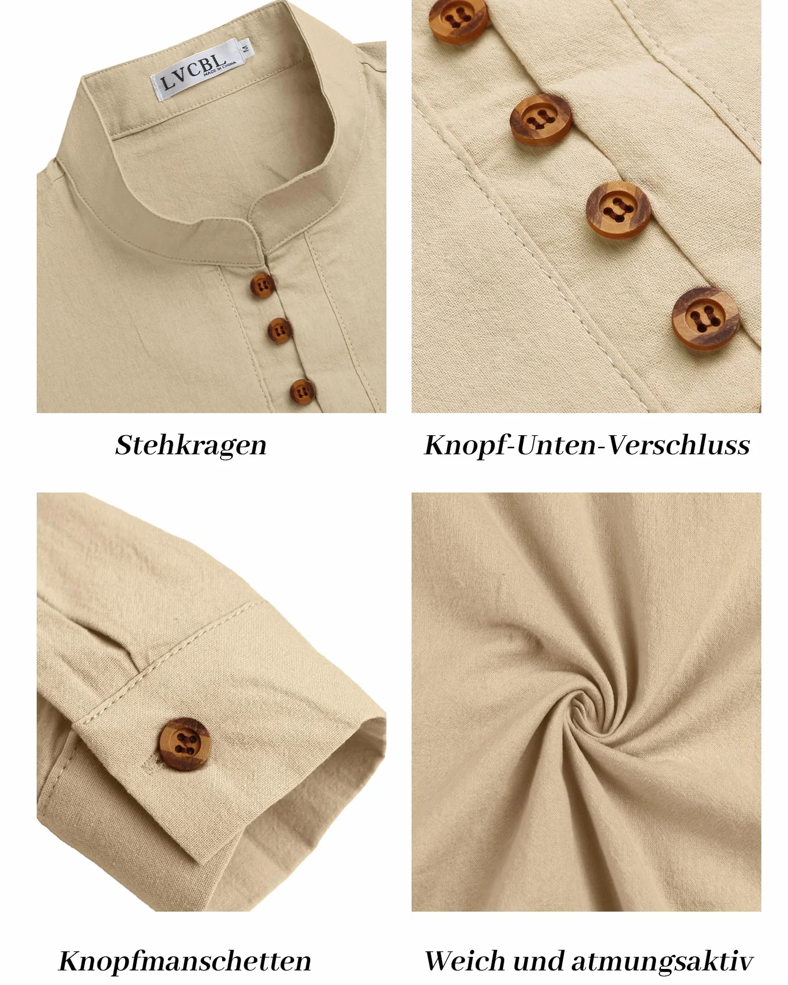 LVCBL Kaftan męski lniany długi rękaw Thobe męski długi bok split szlafrok