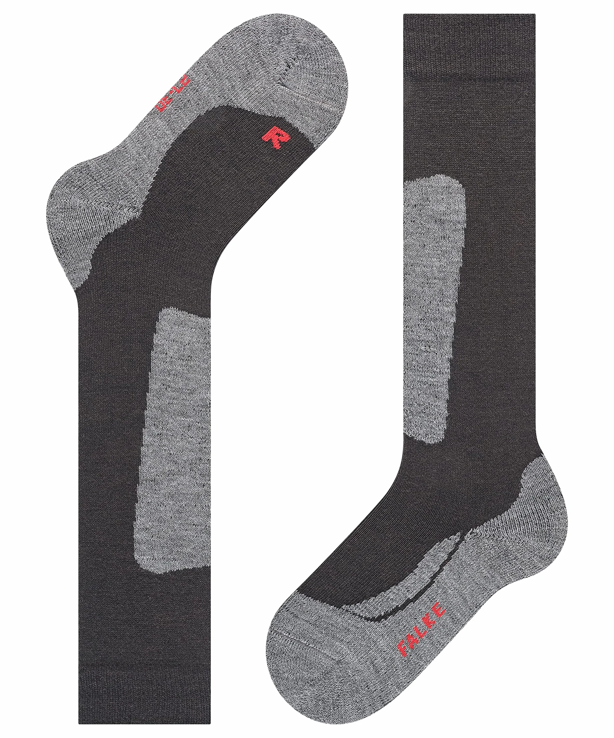 FALKE Uniseks - dzieci Skarpety narciarskie Active Ski K Kh Wełna ciepłe grube 1 Para, Czarny Black 3000, 31-34
