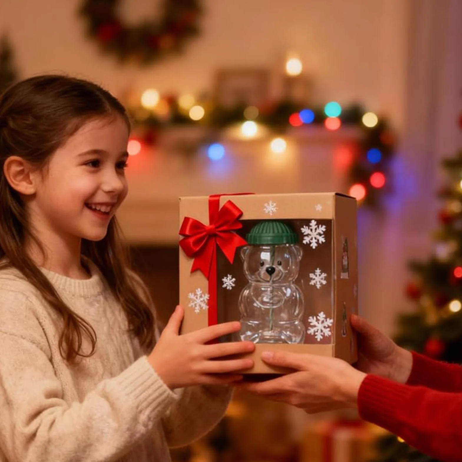 Ejoyous Kubek ze słomką Bear, 590 Ml Szkło Bear z pokrywką i przezroczystą słomką do Kawy, Mleka, Herbaty i Napojów