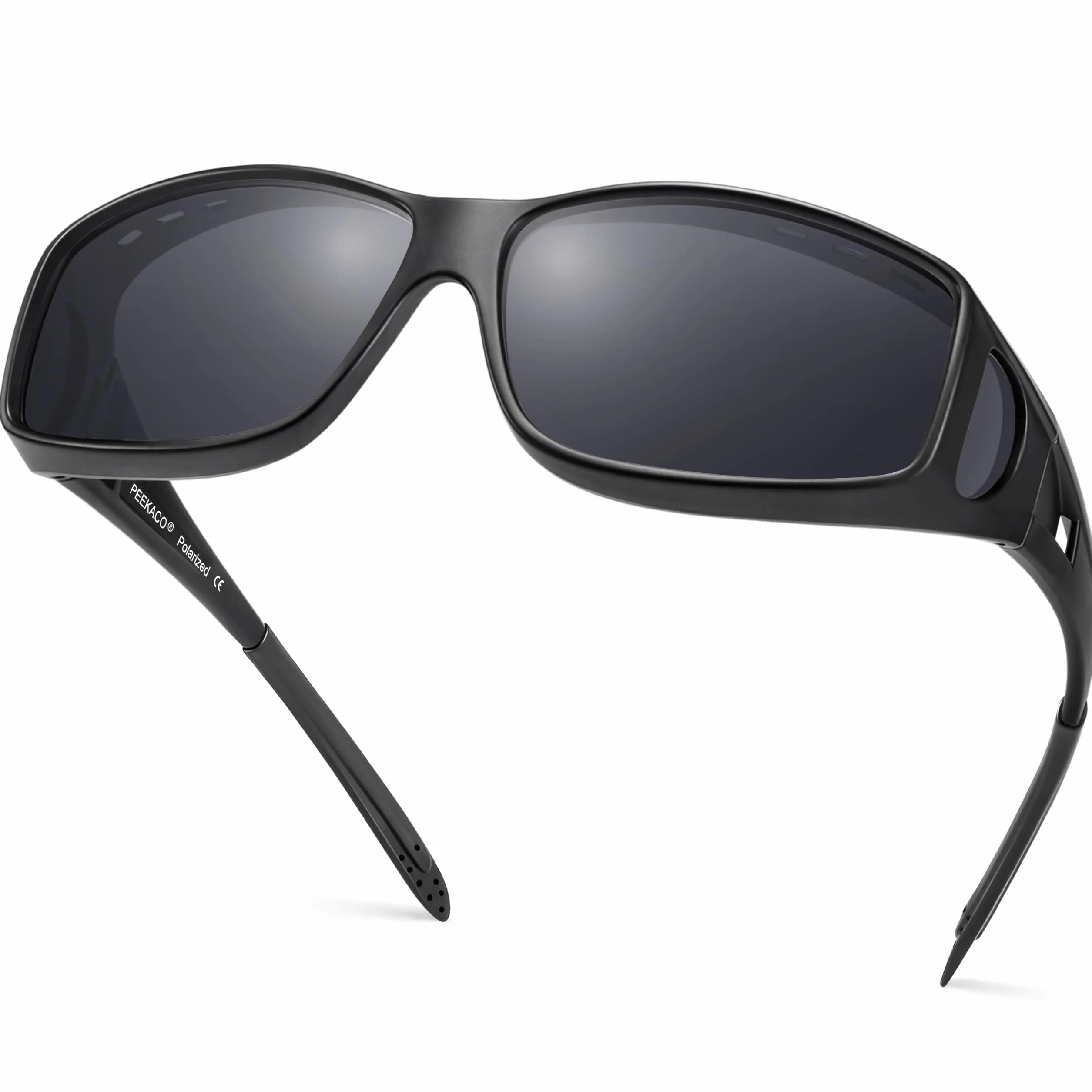 Polaryzowane fotochromowe okulary przeciwsłoneczne dla mężczyzn, metalowa oprawka ze stopu aluminium i magnezu, owijane okulary przeciwsłoneczne do jazdy samochodem, ochrona UV400, matowa czerń